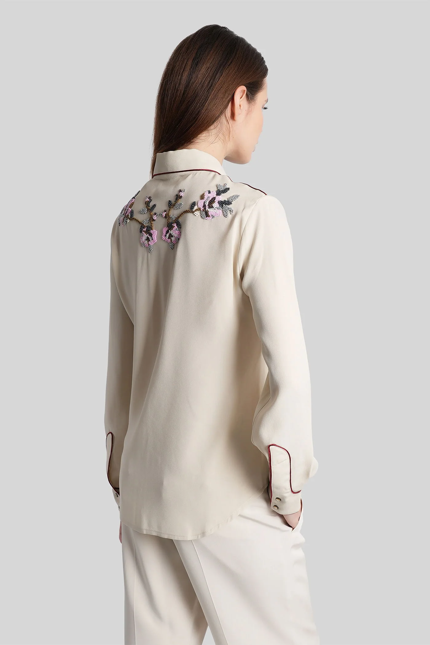 Yzea Shirt in beige viscose - Image 3