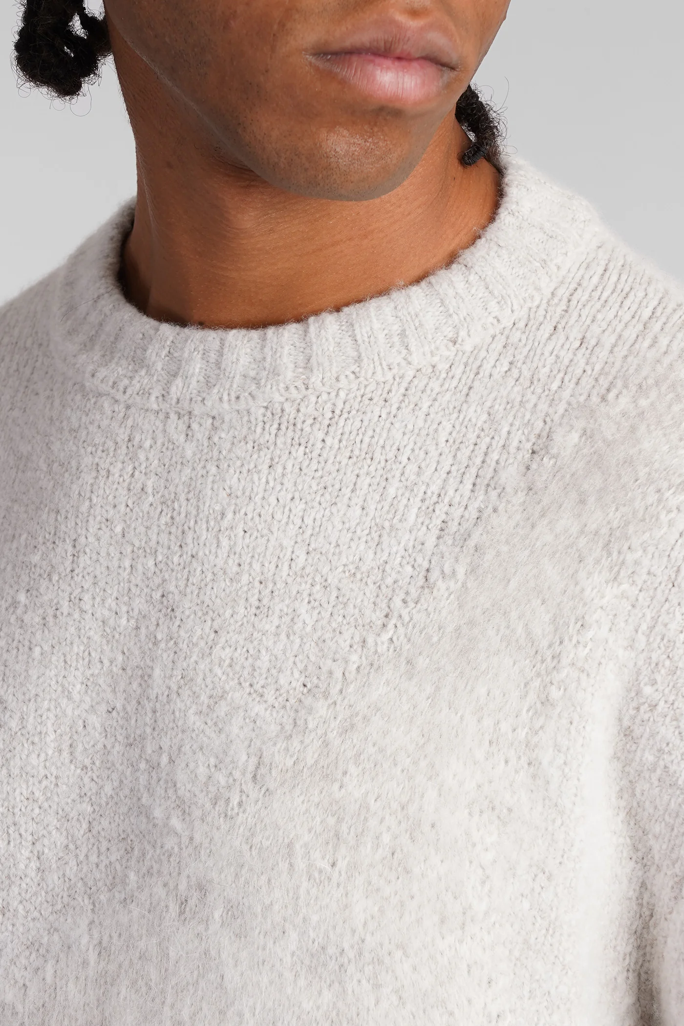 Stave Knit Knitwear in grey wool - Image 5