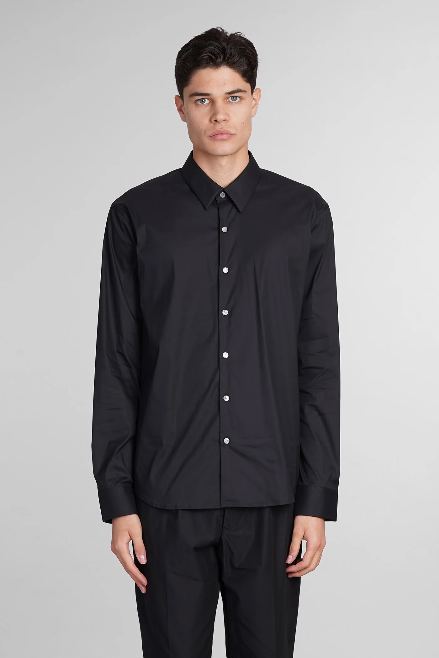 Shirt in black cotton