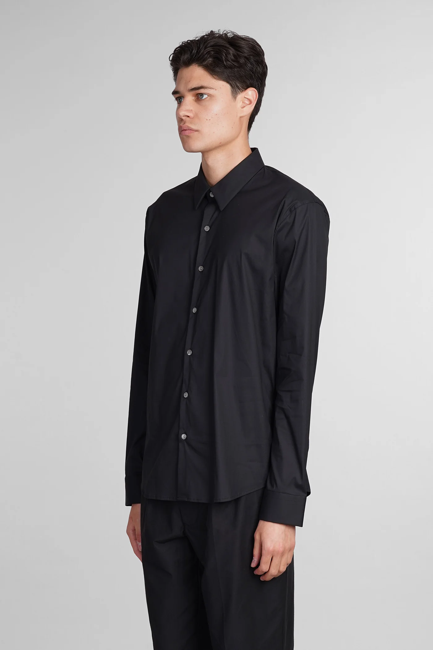 Shirt in black cotton - Image 4
