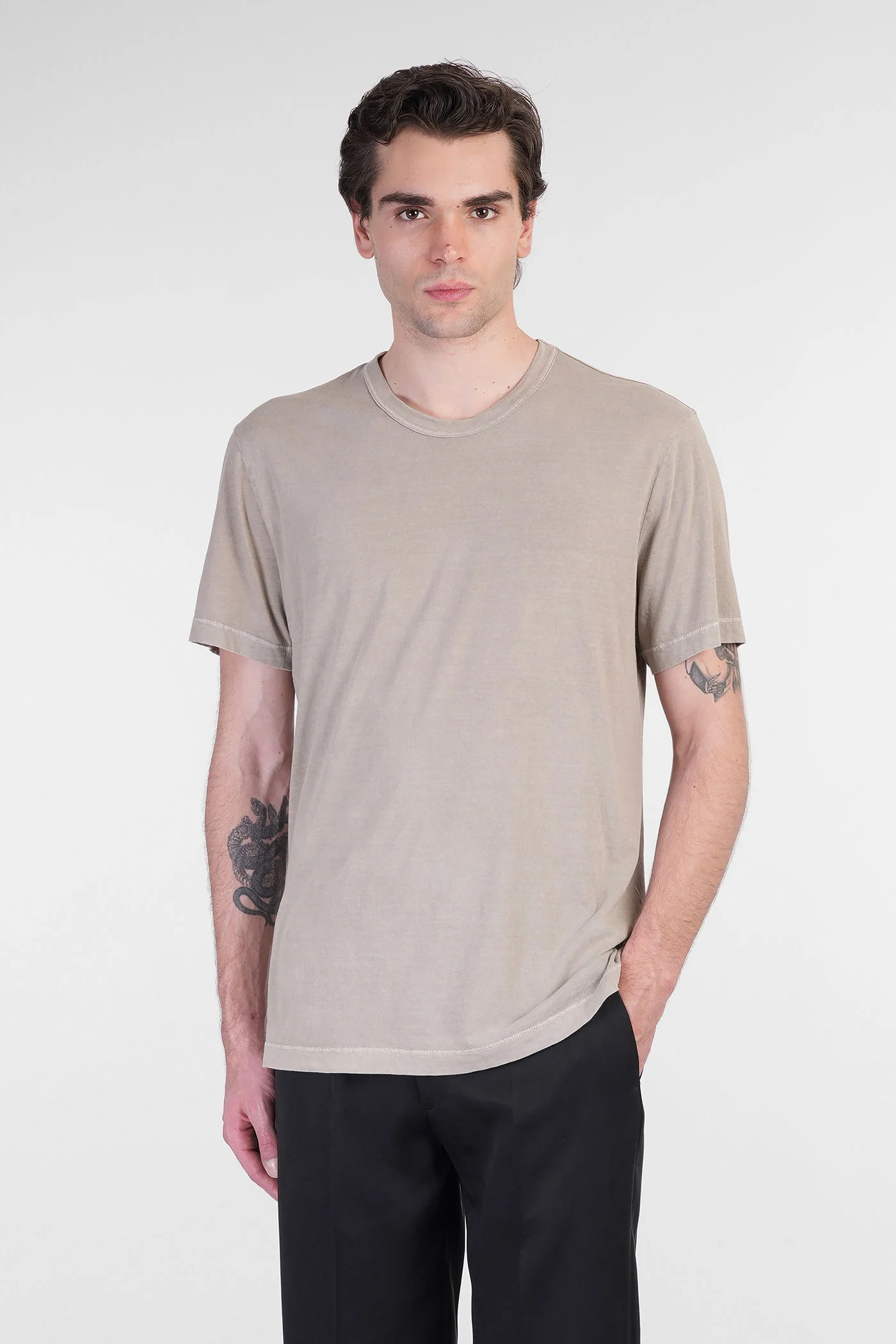 T-Shirt in green Cotone egiziiano nylon recycled