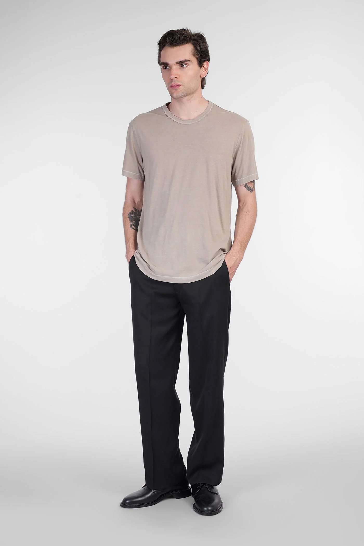 T-Shirt in green Cotone egiziiano nylon recycled - Image 2