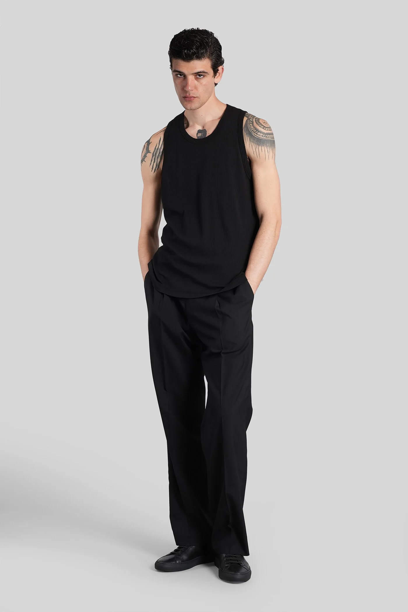 tank Top in black cotton - Image 2