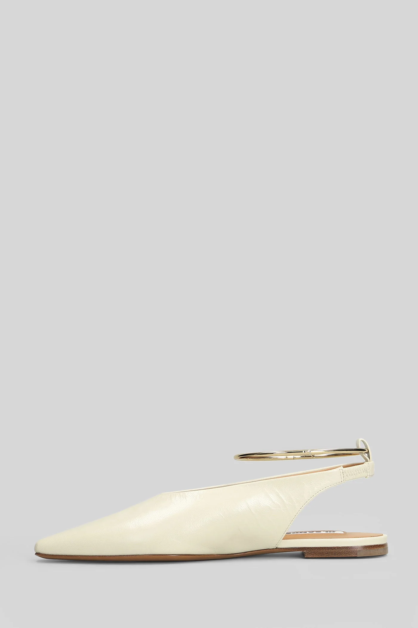 Ballet flats in beige leather - Image 3