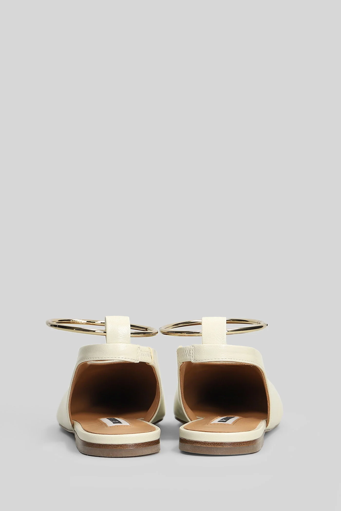 Ballet flats in beige leather - Image 4