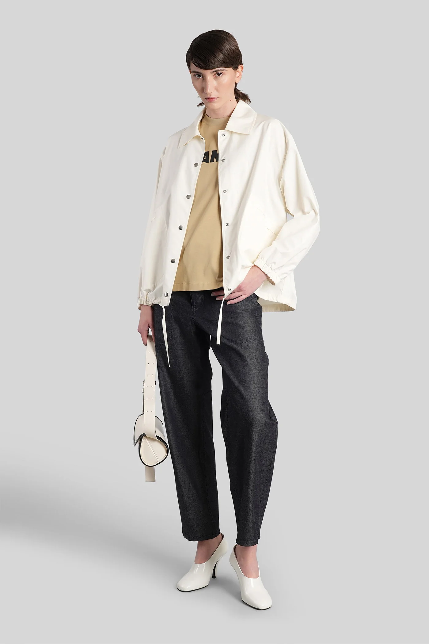 Blouson 01 Casual jacket in beige cotton - Image 2
