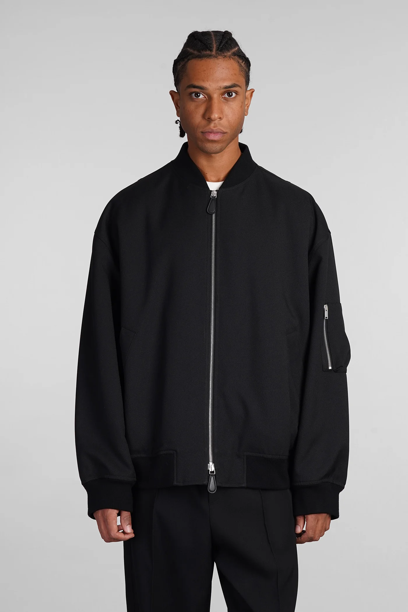 Bomber Jacket in black polyester