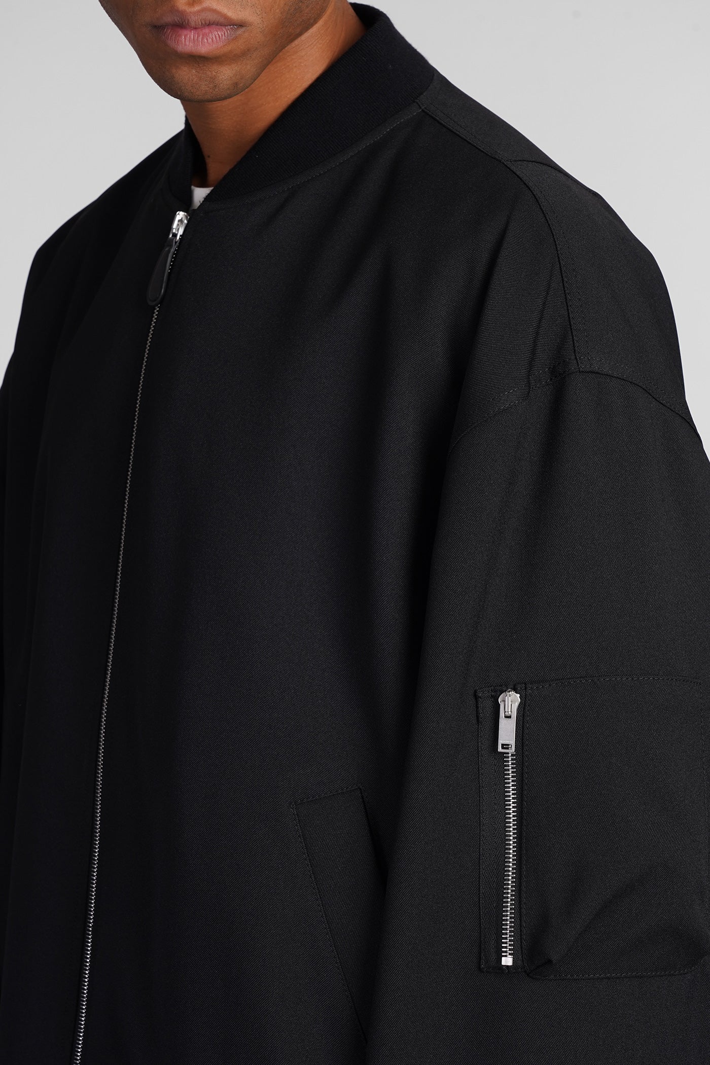 Bomber Jacket in black polyester - Image 5