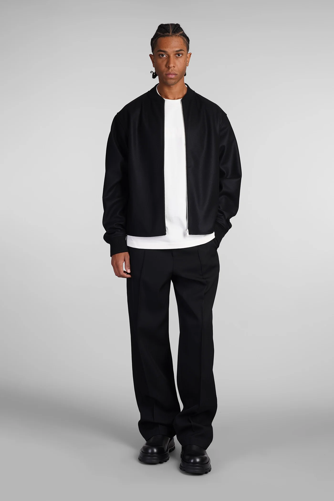 Bomber Jacket in black wool - Image 2