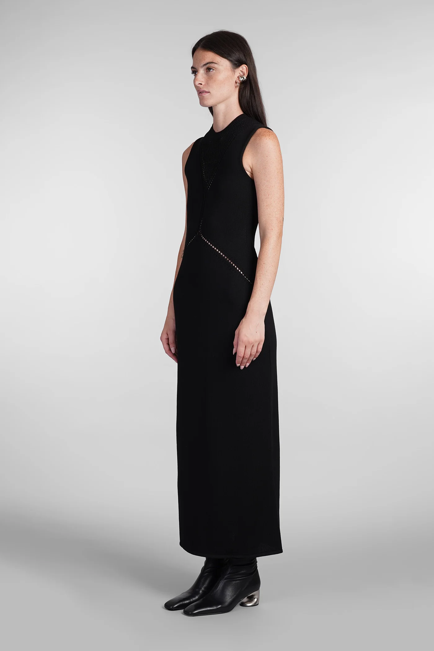 Dress woman in black cotton - Image 4