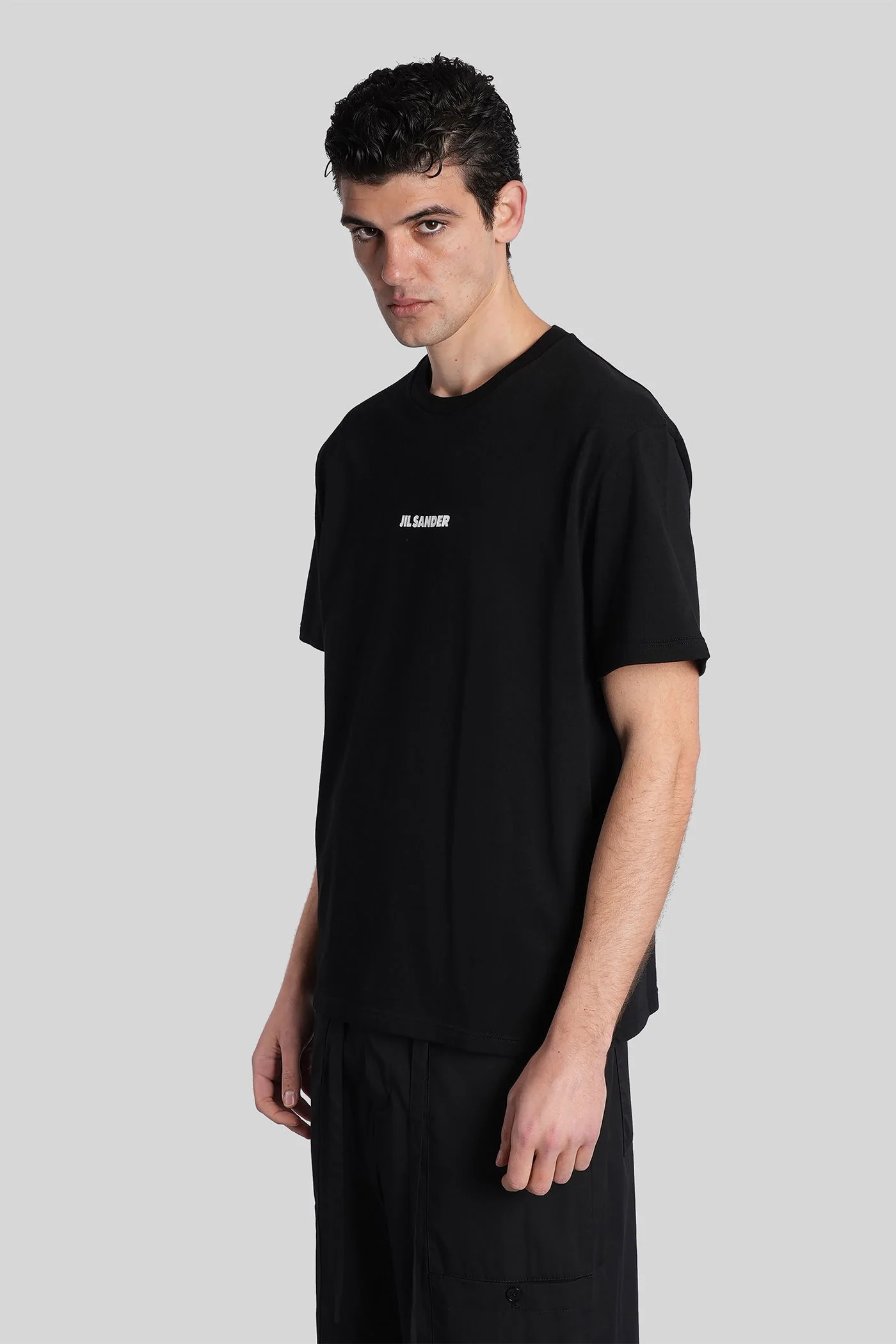 Logo t-shirt cn ss T-Shirt in black cotton - Image 4
