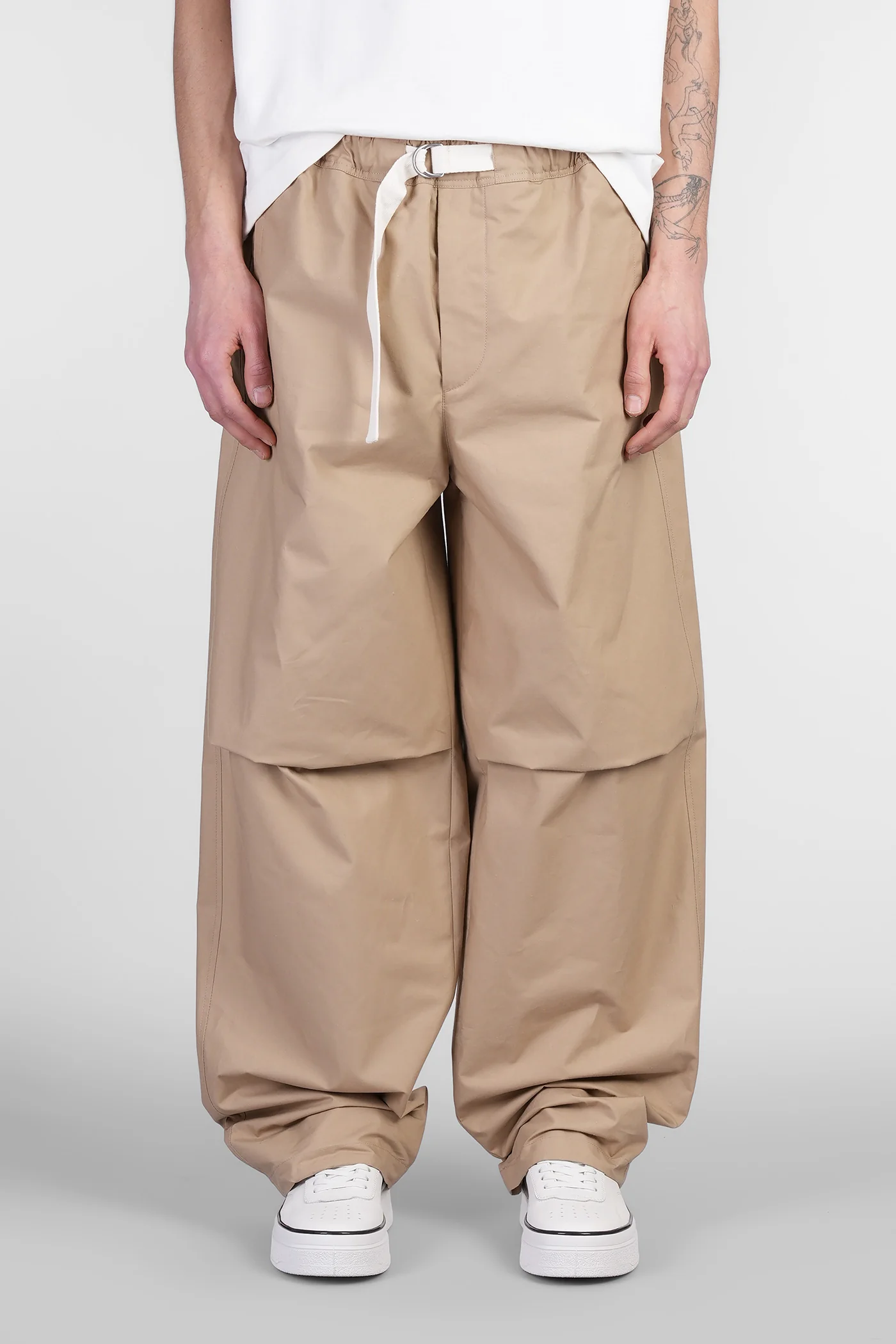 Pants in beige cotton