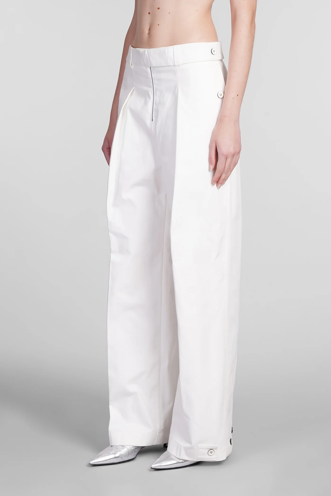 Pants in white cotton - Image 4