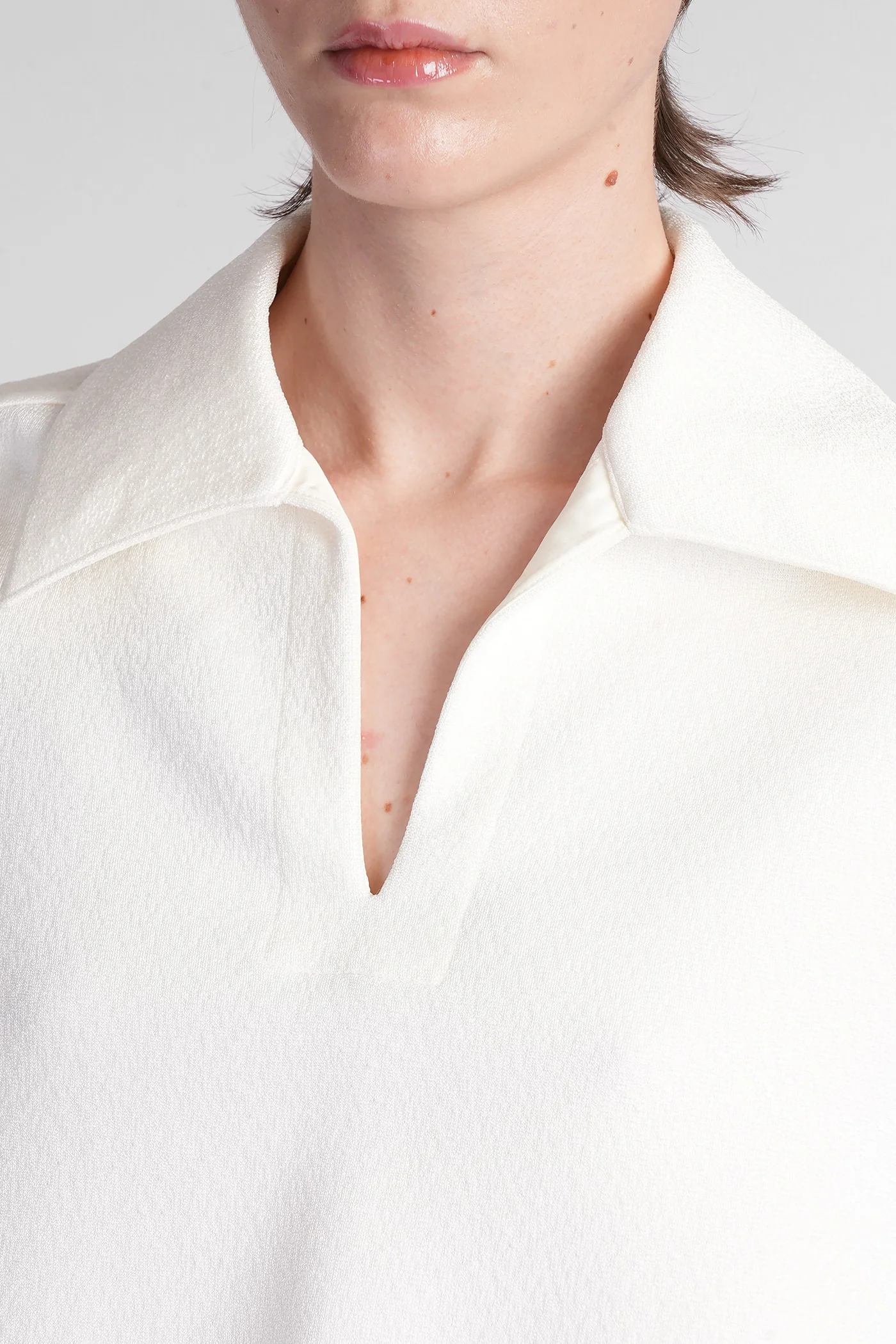 Polo in beige viscose - Image 5