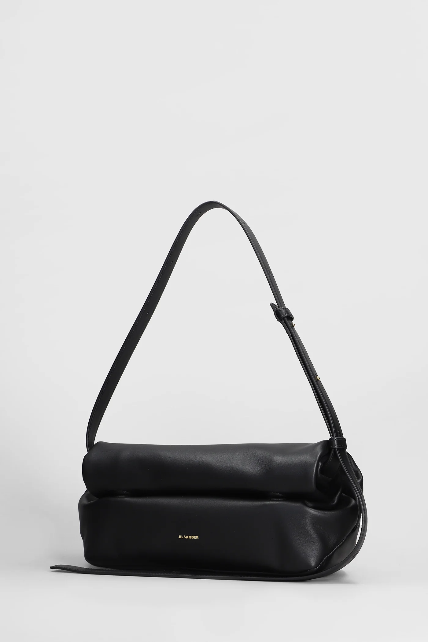 Rollup Shoulder bag in black leather - Image 2