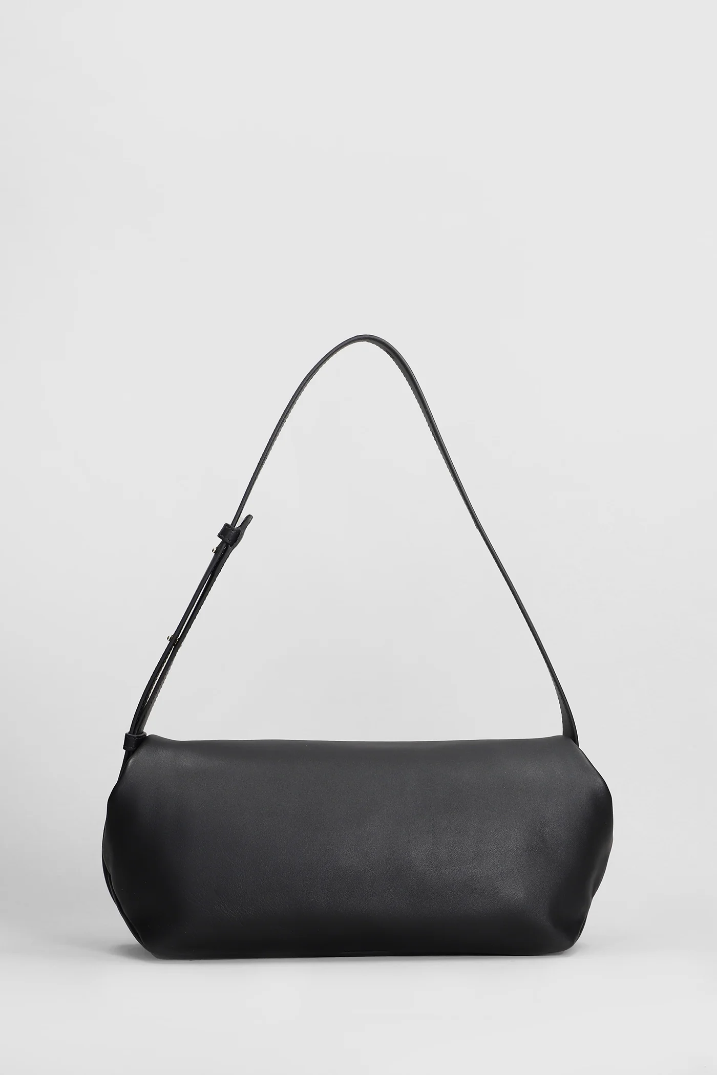 Rollup Shoulder bag in black leather - Image 3
