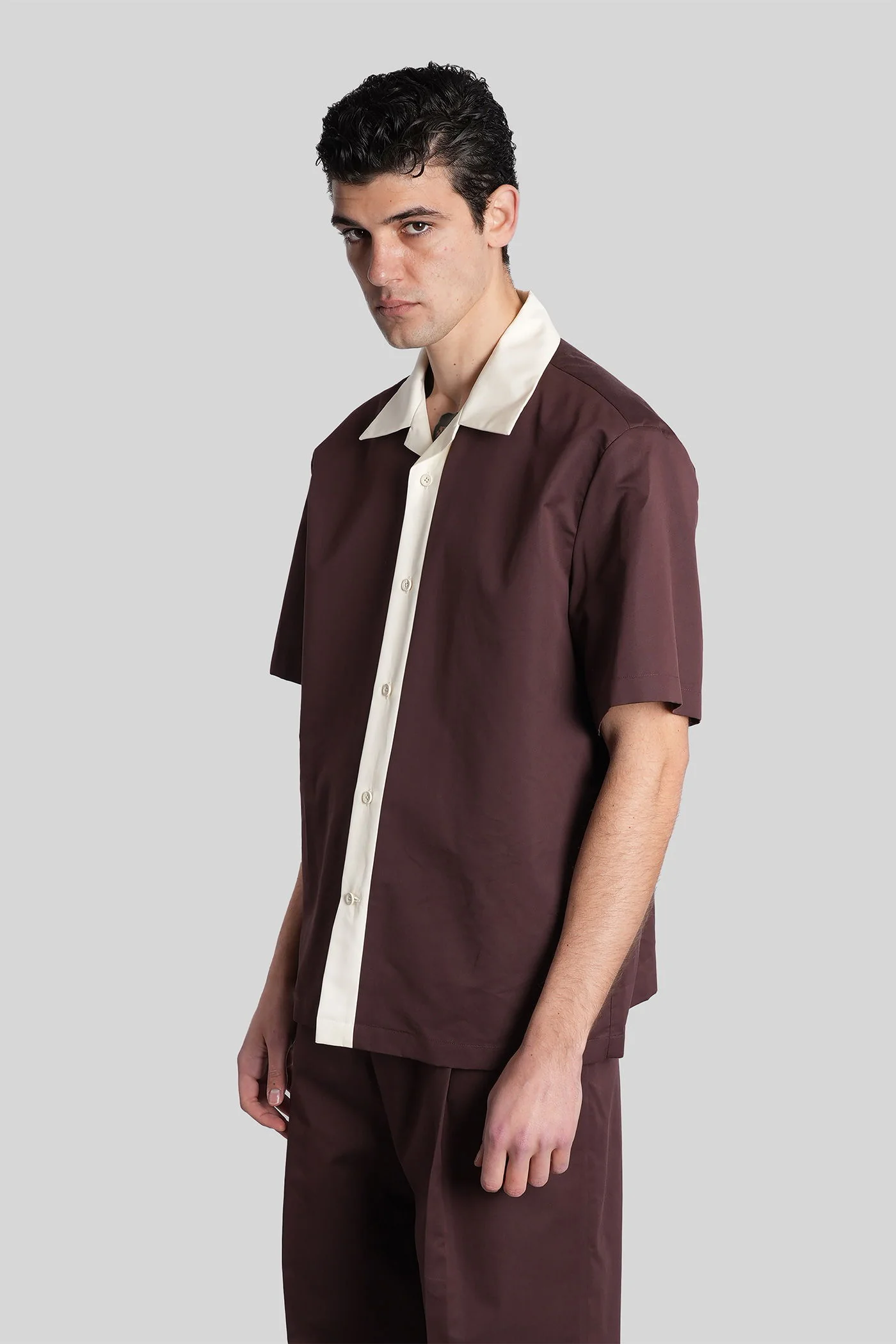 Shirt 199 Shirt in brown cotton - Image 4