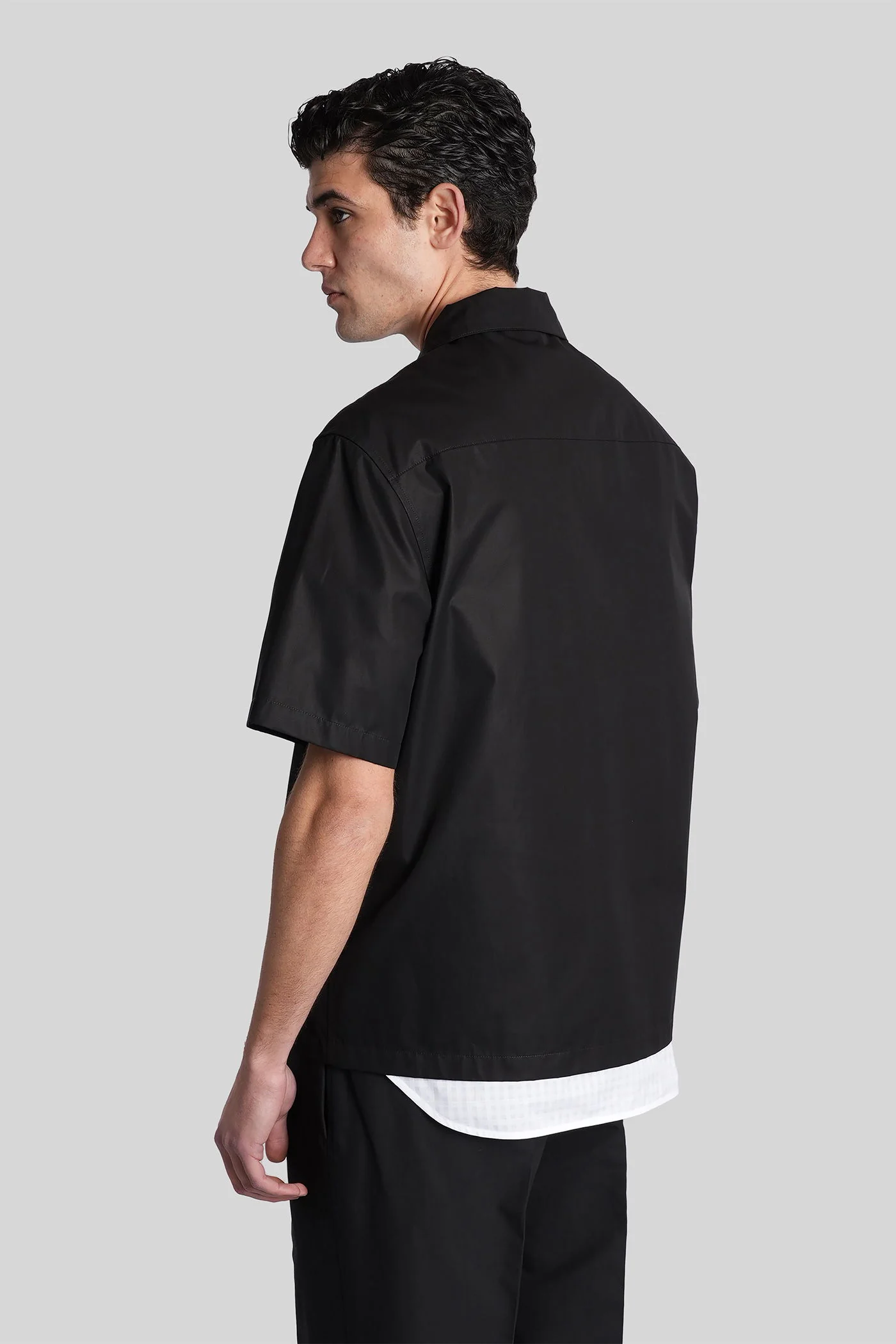 Shirt 201 Shirt in black cotton - Image 3