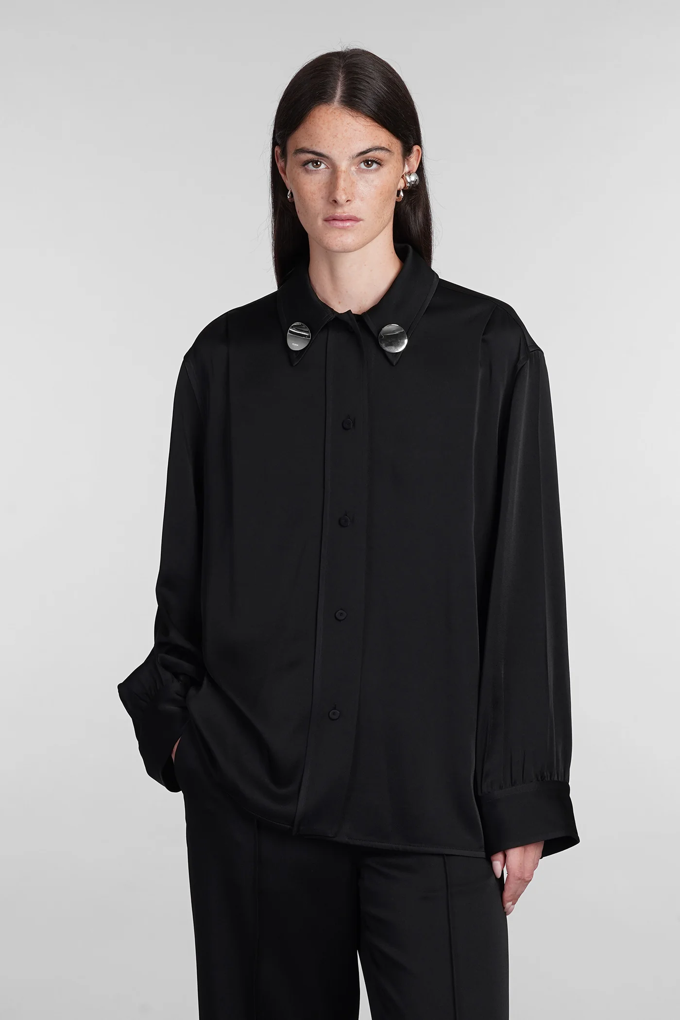 Shirt in black acetate