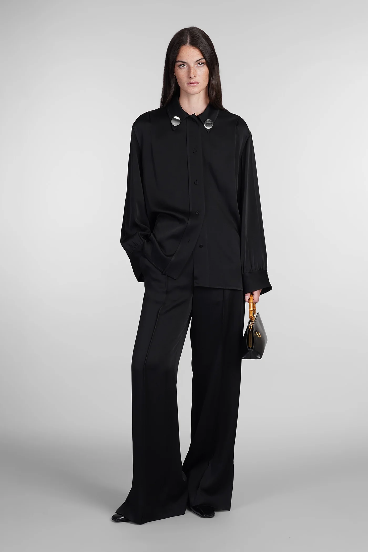 Shirt in black acetate - Image 2