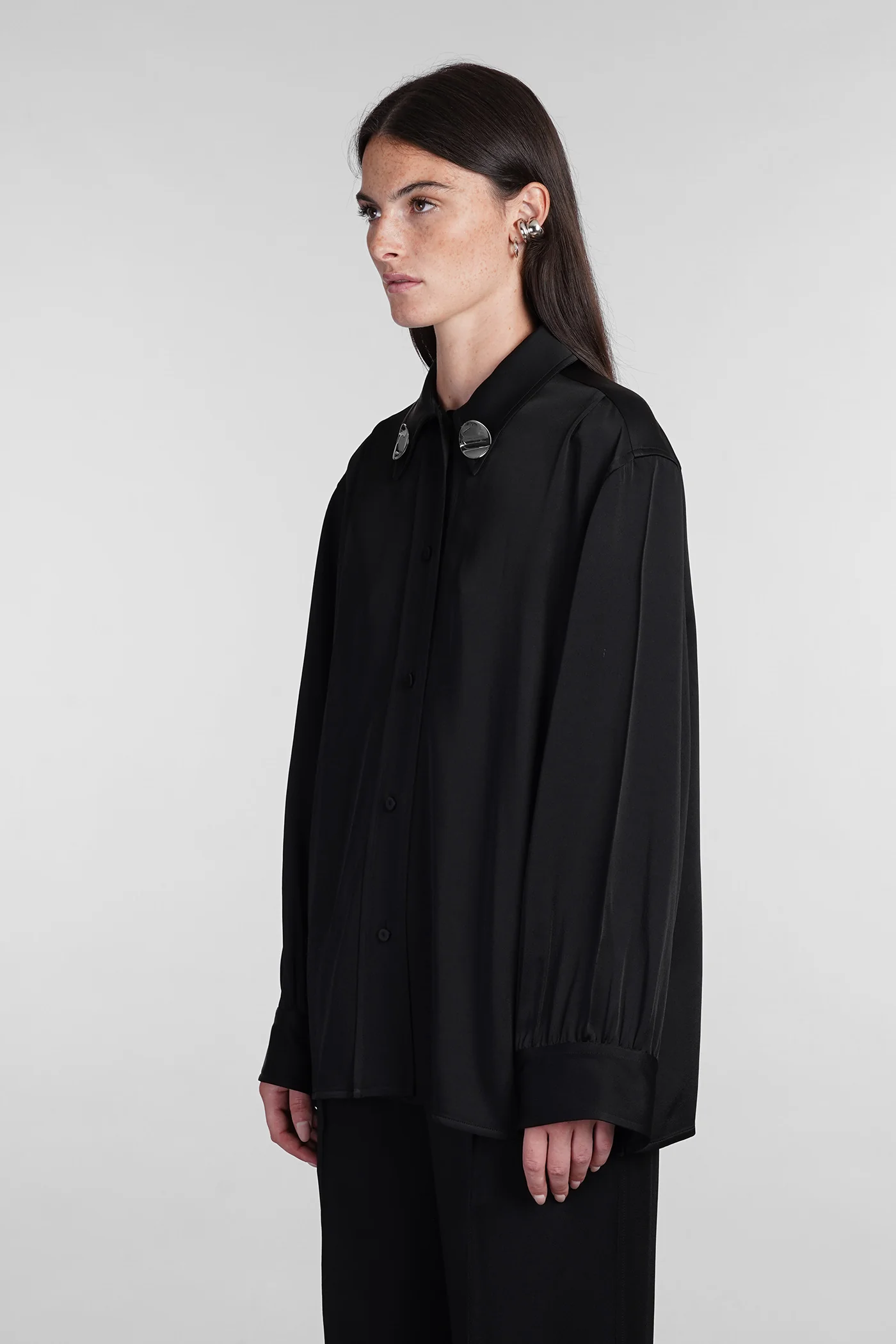 Shirt in black acetate - Image 4