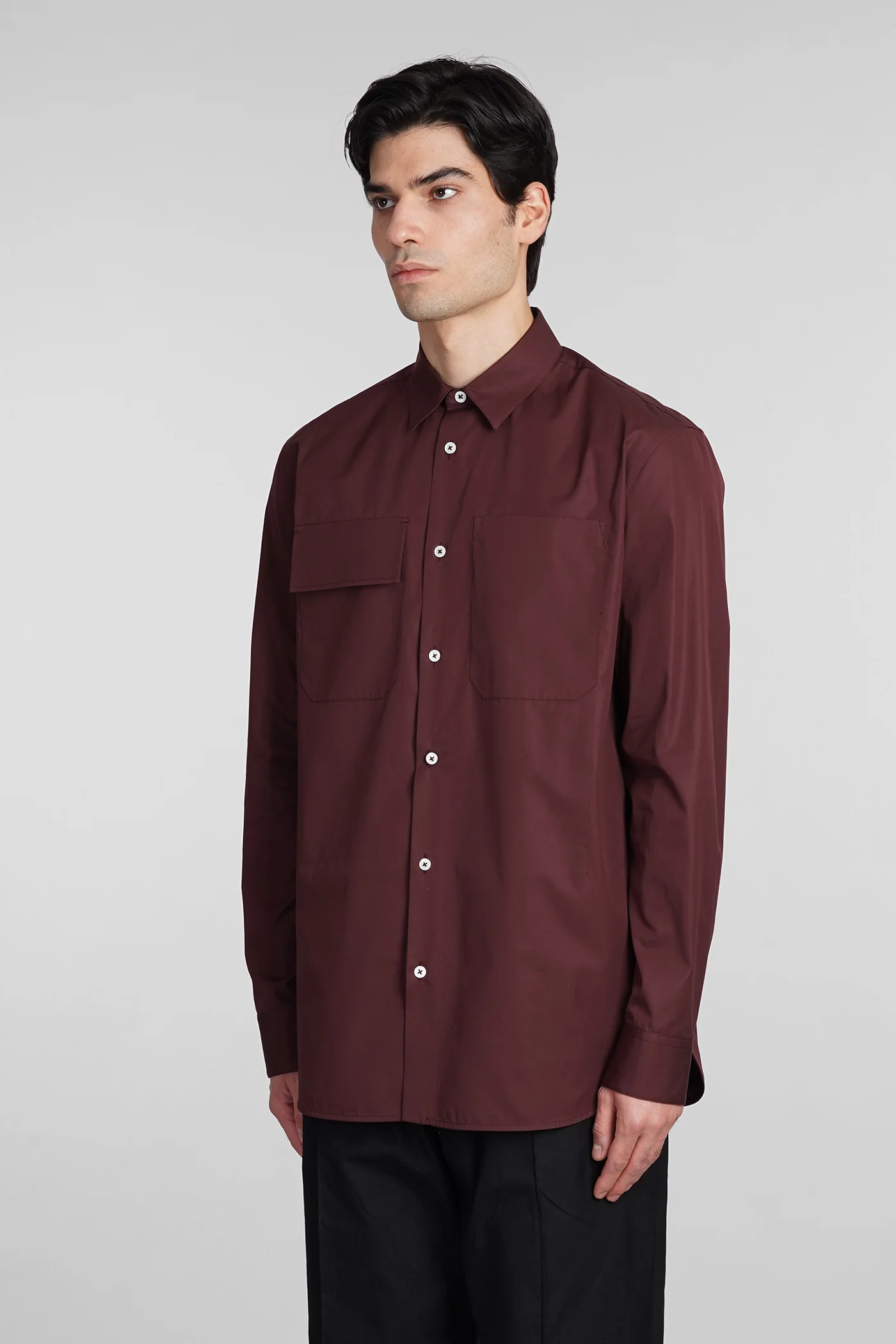 Shirt in bordeaux cotton - Image 4