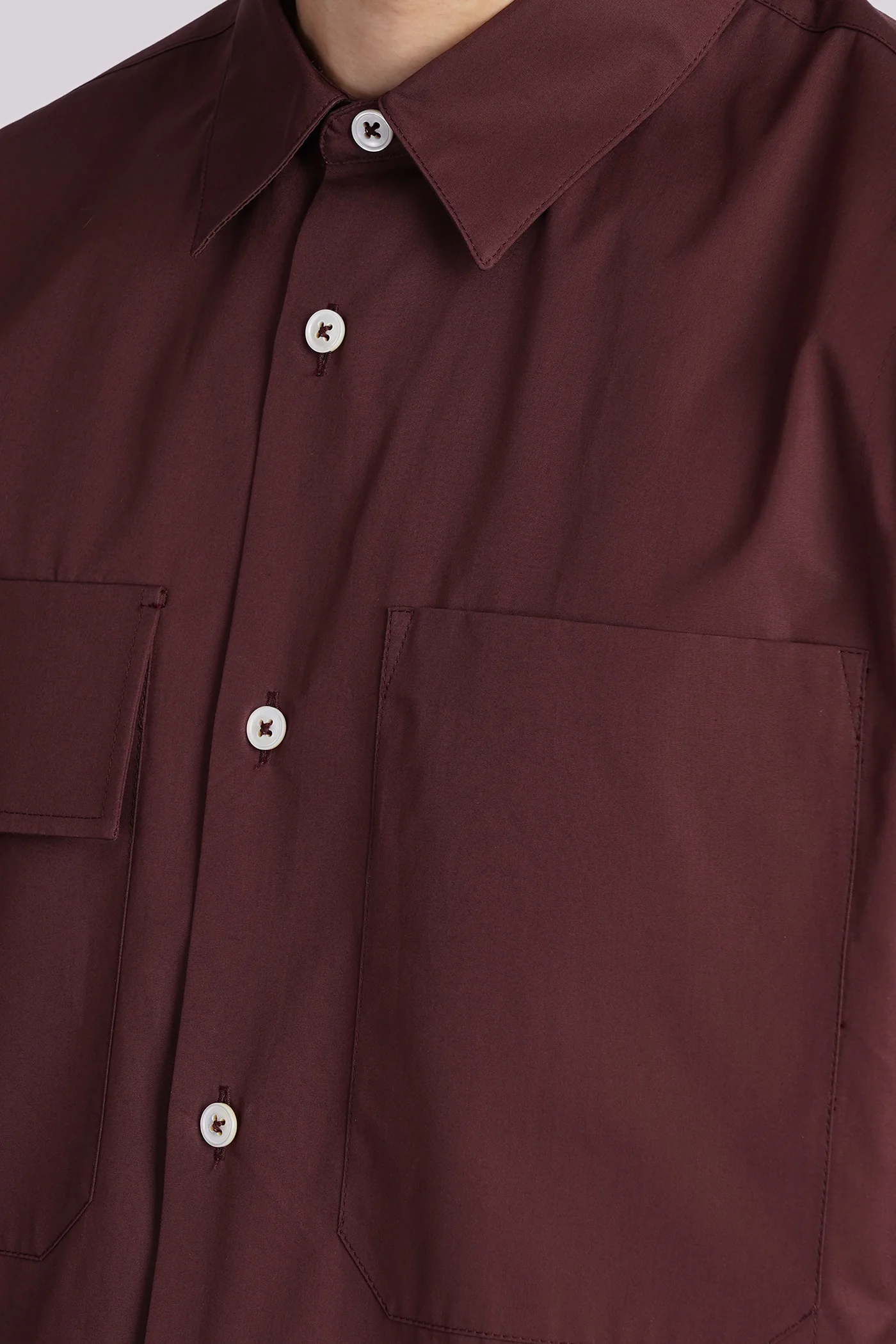 Shirt in bordeaux cotton - Image 5