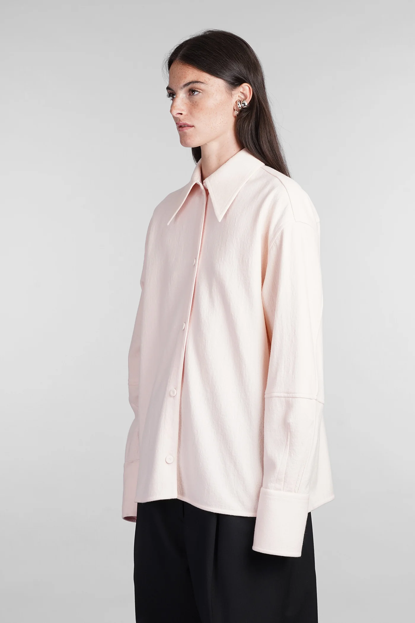 Shirt in rose-pink viscose - Image 4