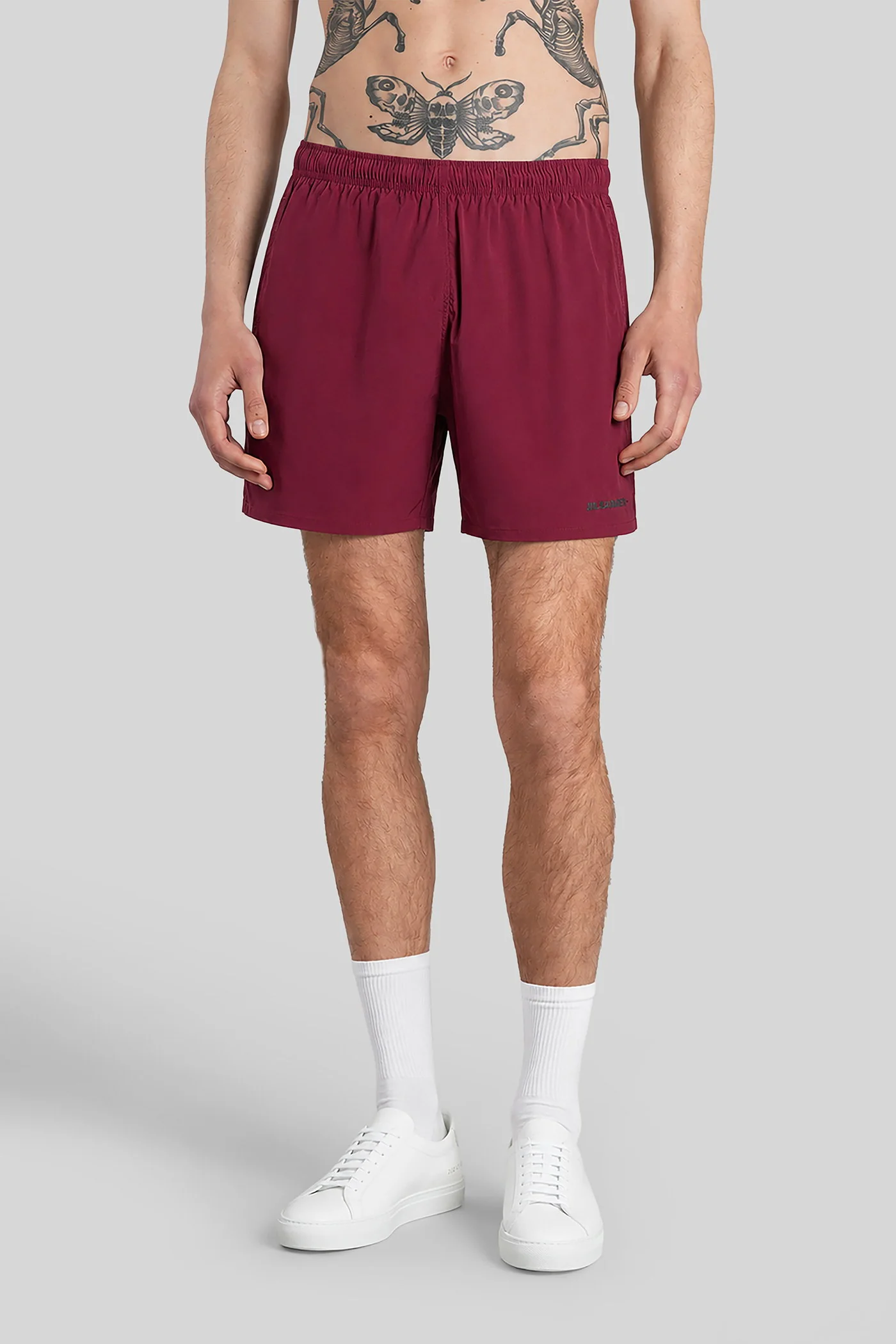 Shorts logo Beachwear in bordeaux polyamide
