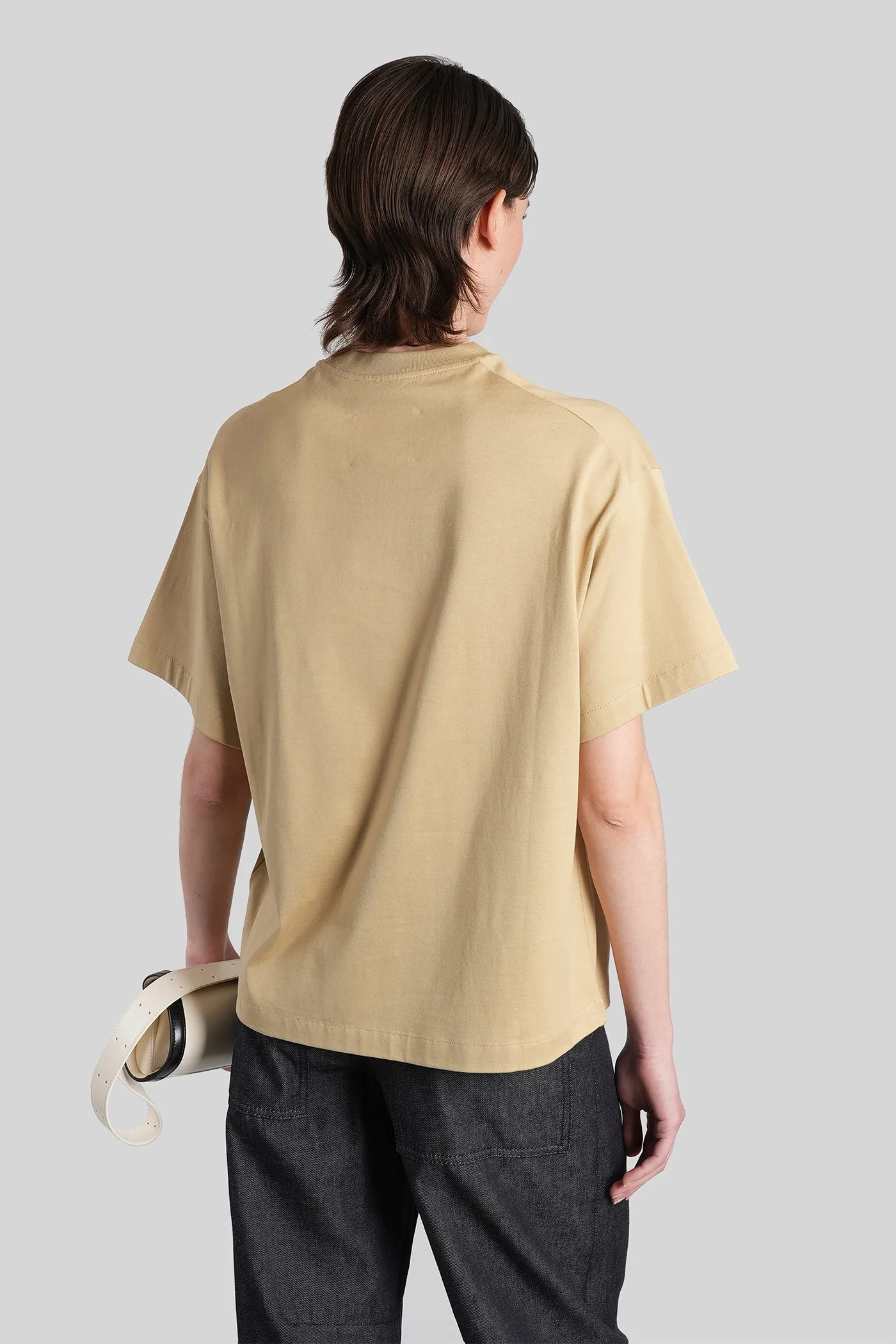 T-Shirt in beige cotton - Image 3