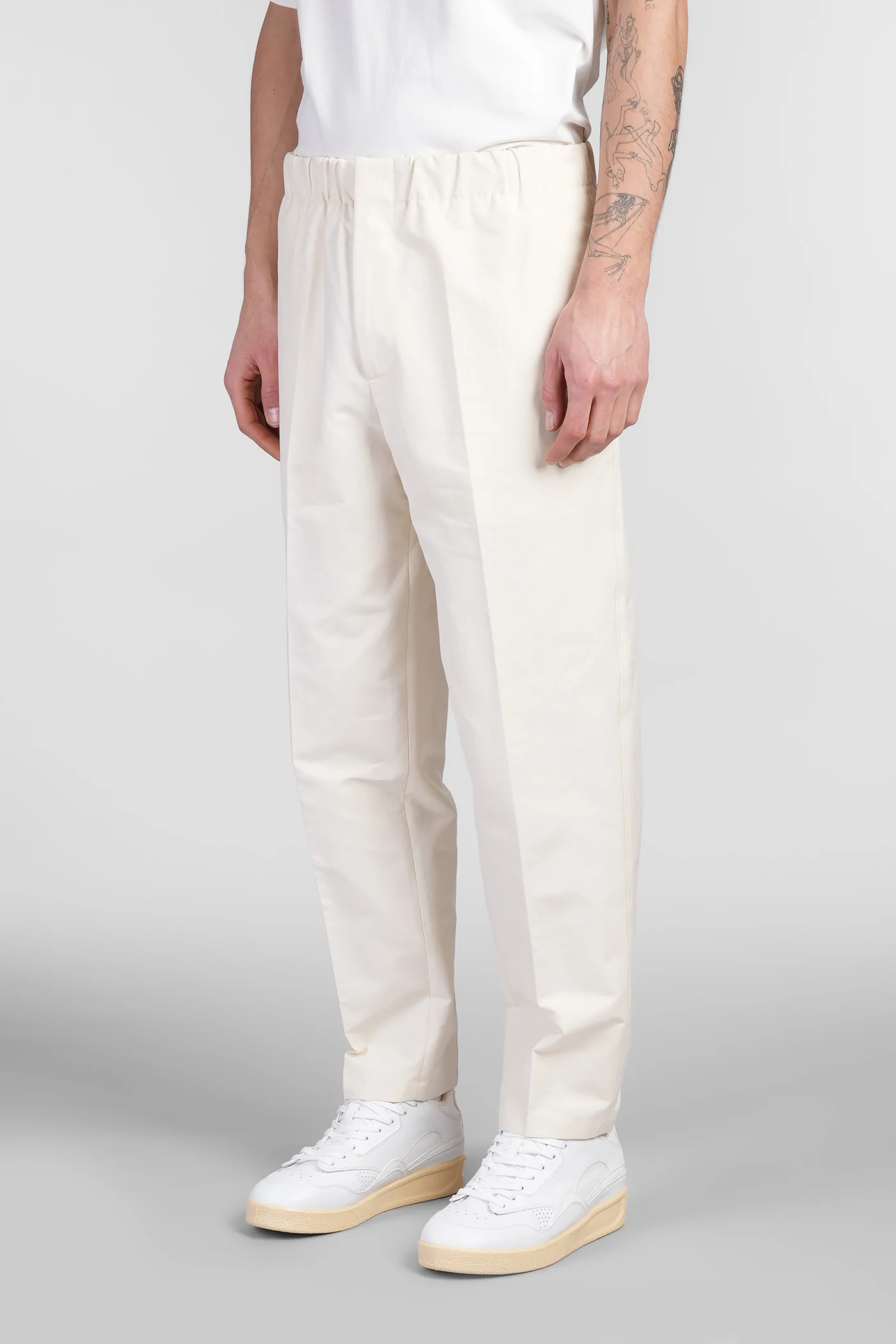 Trousers 06 Pants in beige cotton - Image 4