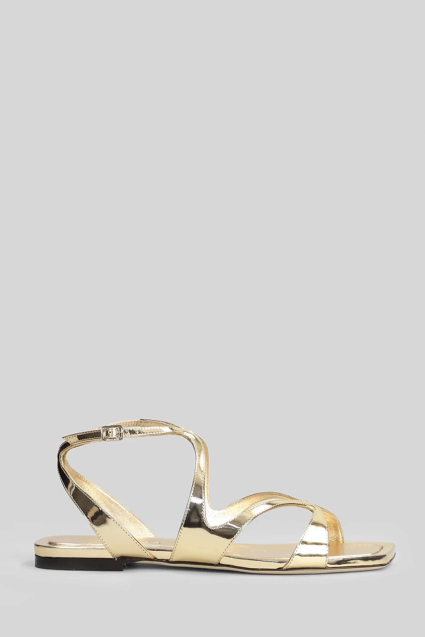 Ayla flat Flat sandal-slipper in gold leather