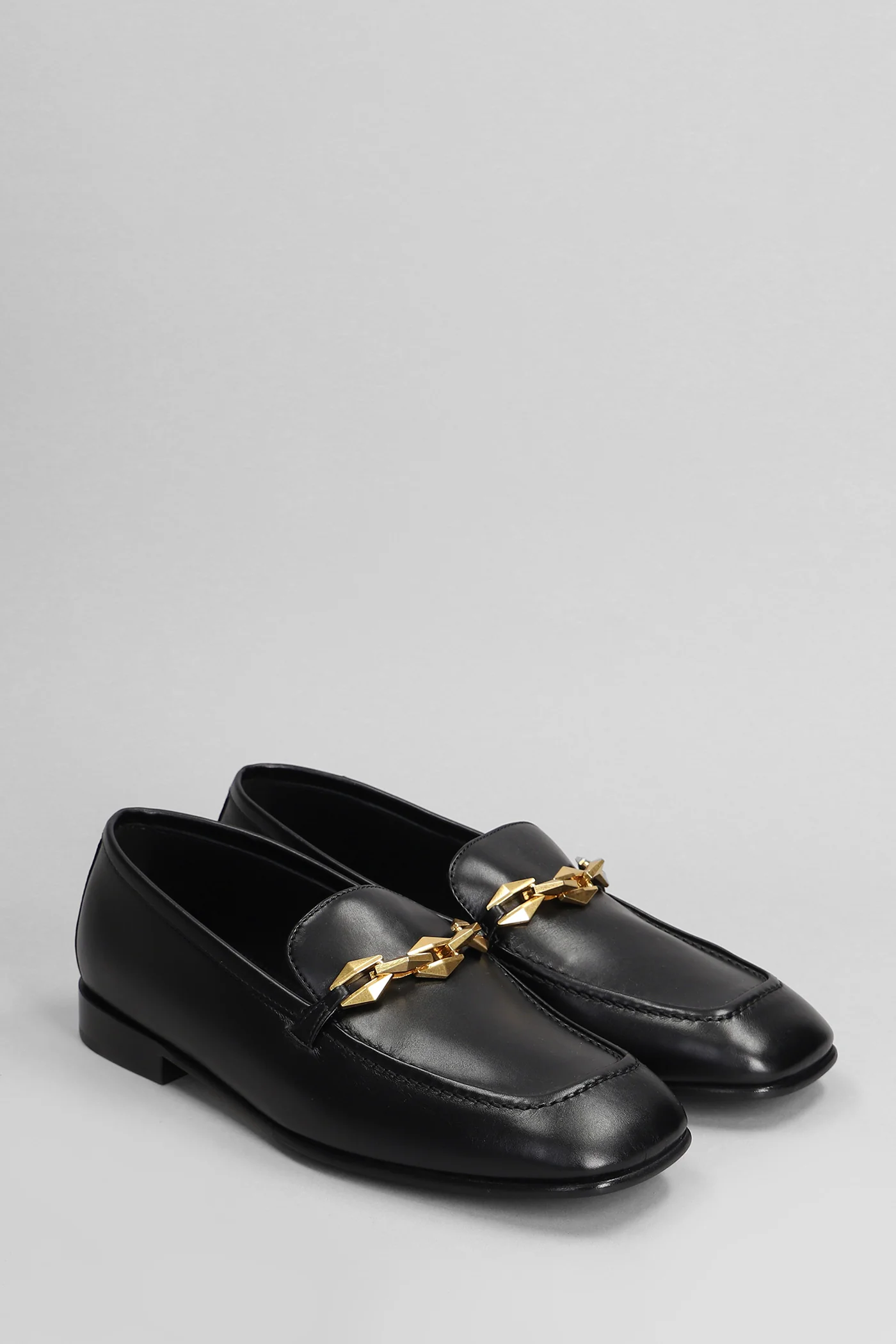 Diamond tilda Loafers in black leather
