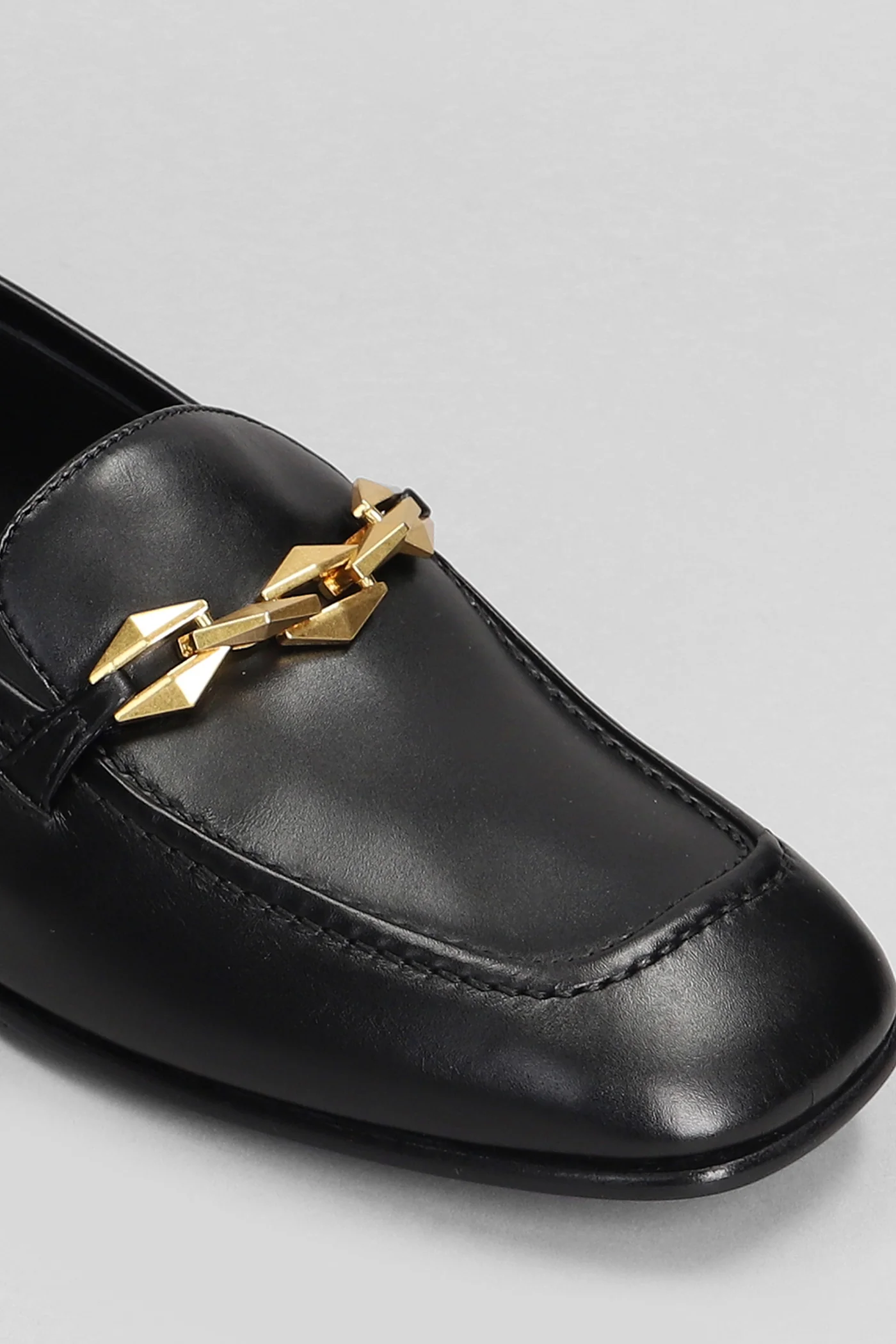 Diamond tilda Loafers in black leather - Image 4