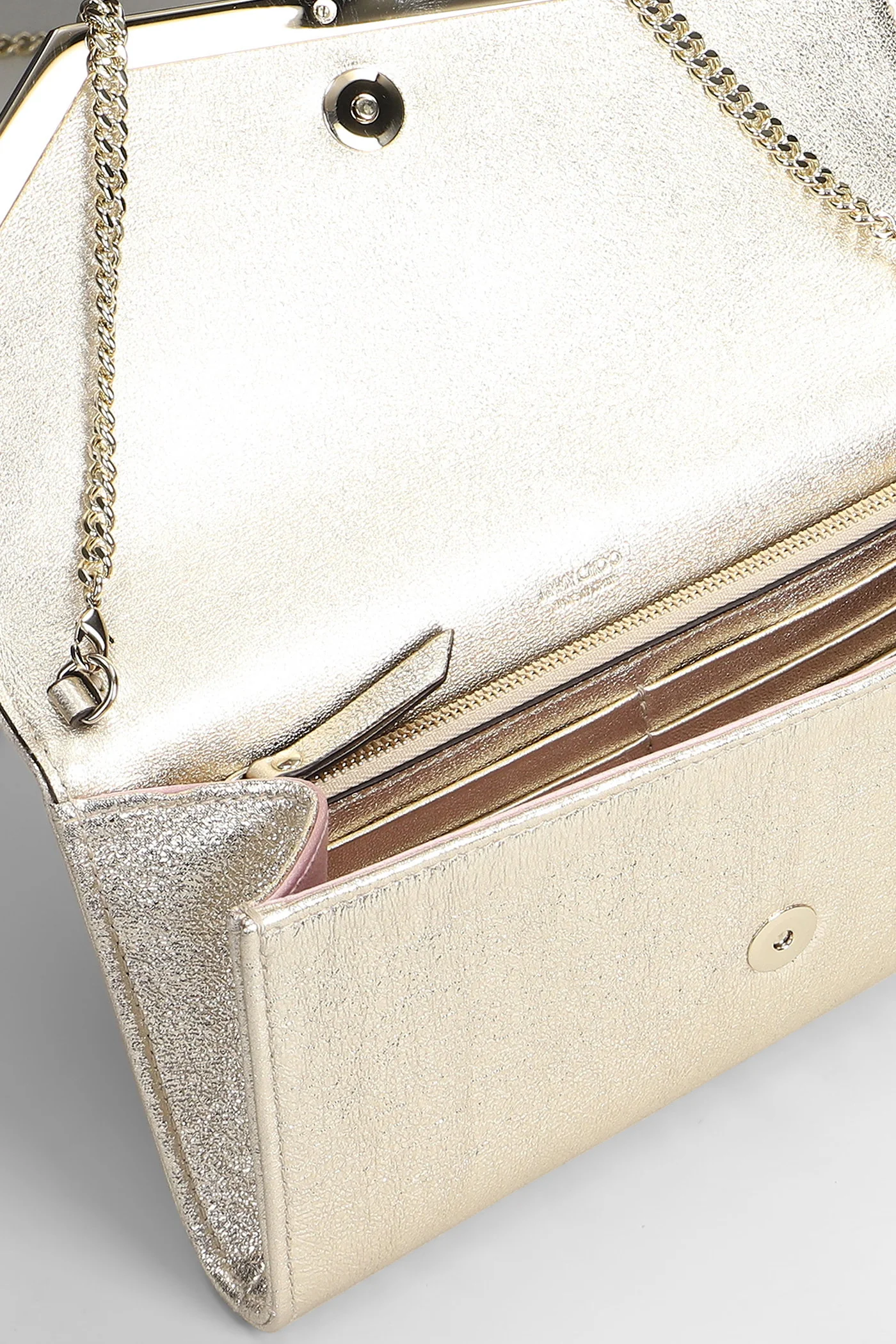Emmie Clutch in platinum leather - Image 4