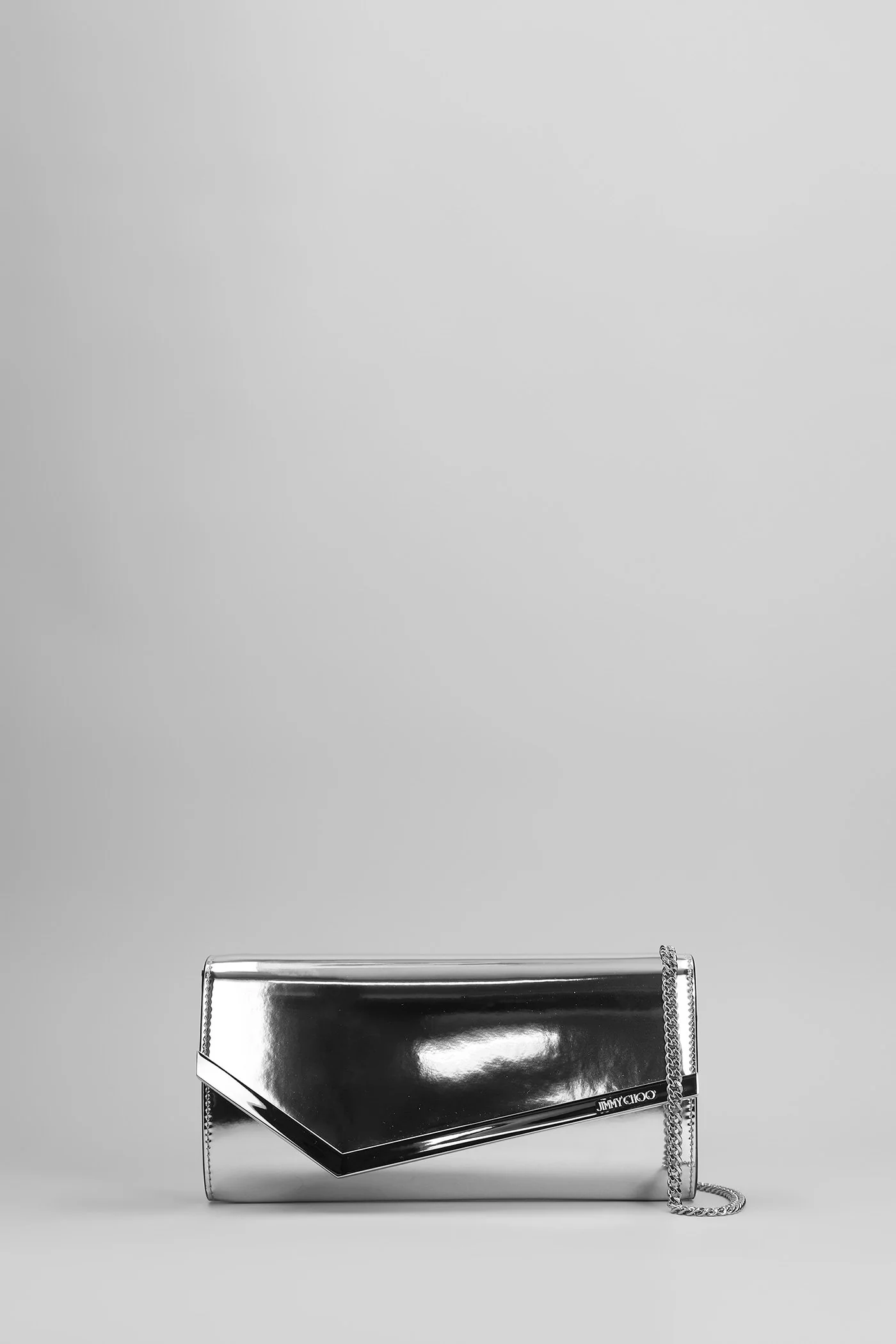 Emmie Clutch in silver leather