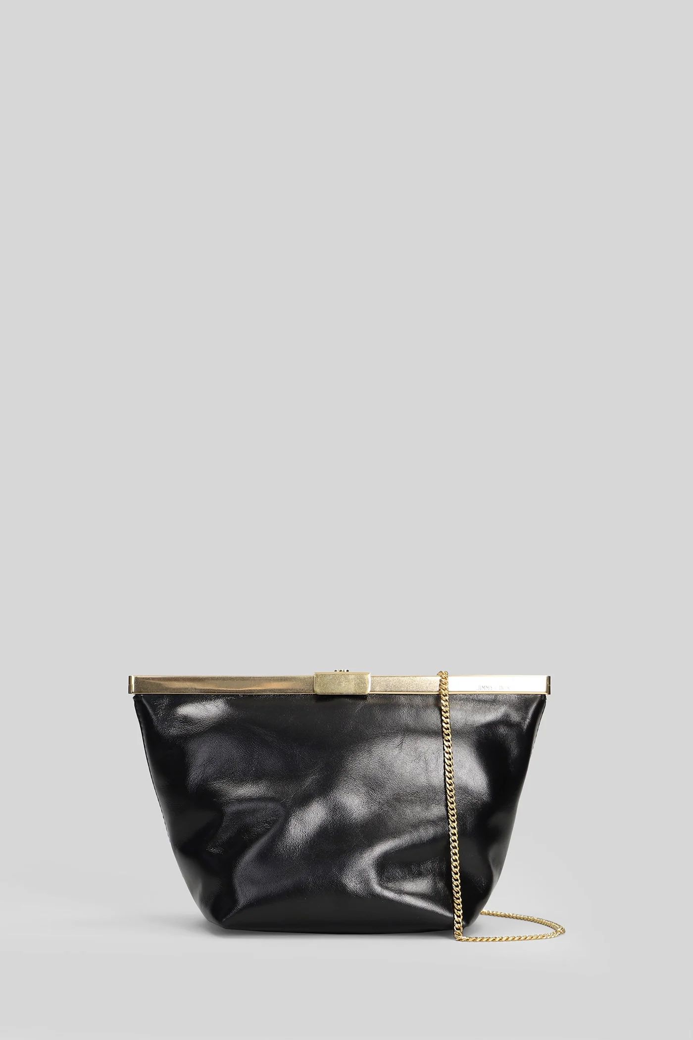 Ganache Clutch in black leather