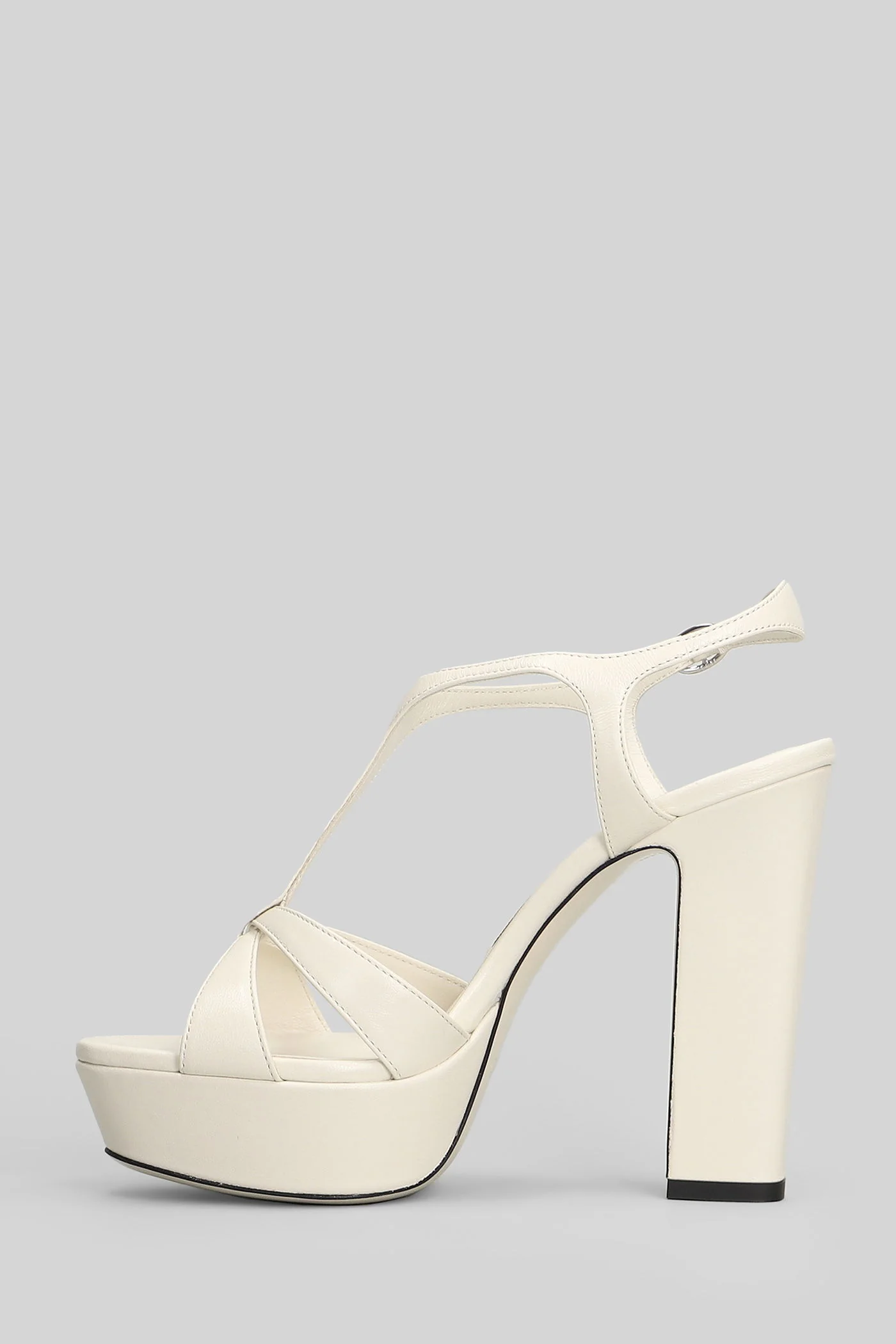 Kesia 120 Sandals in white leather - Image 3