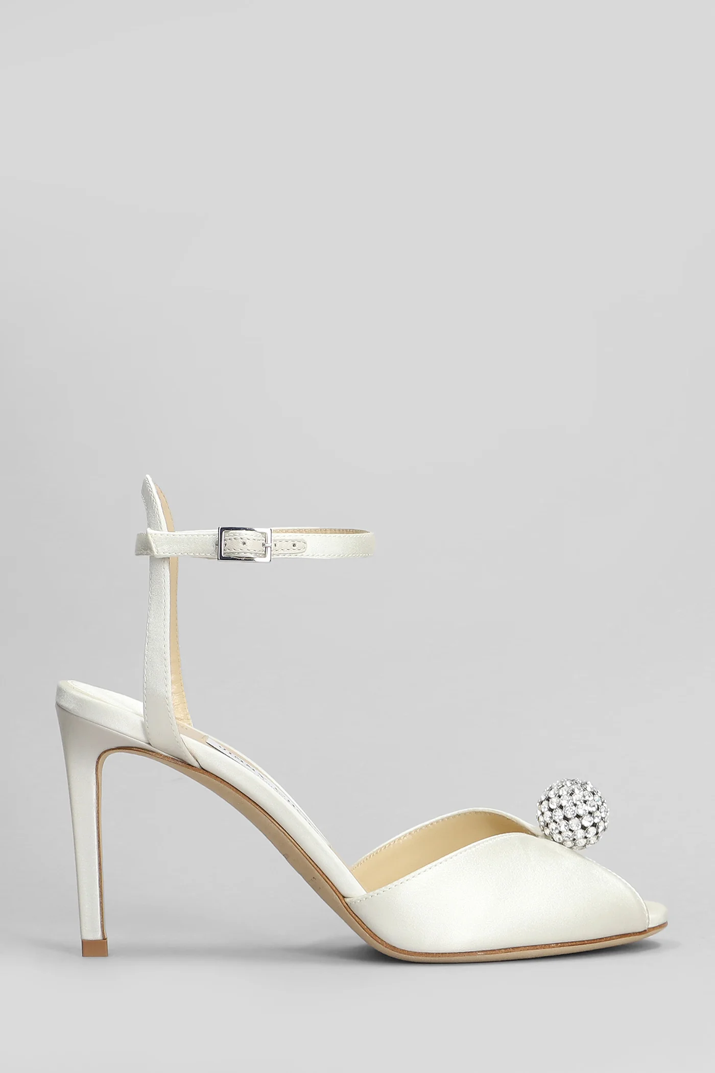 Scora 85 Sandals in beige satin