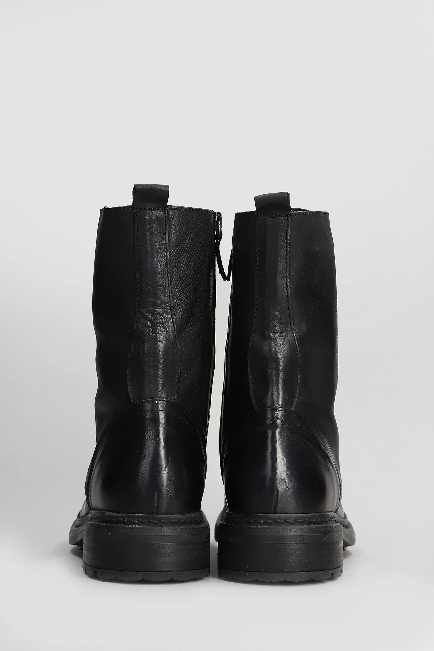 Combat boots in black leather - Image 4