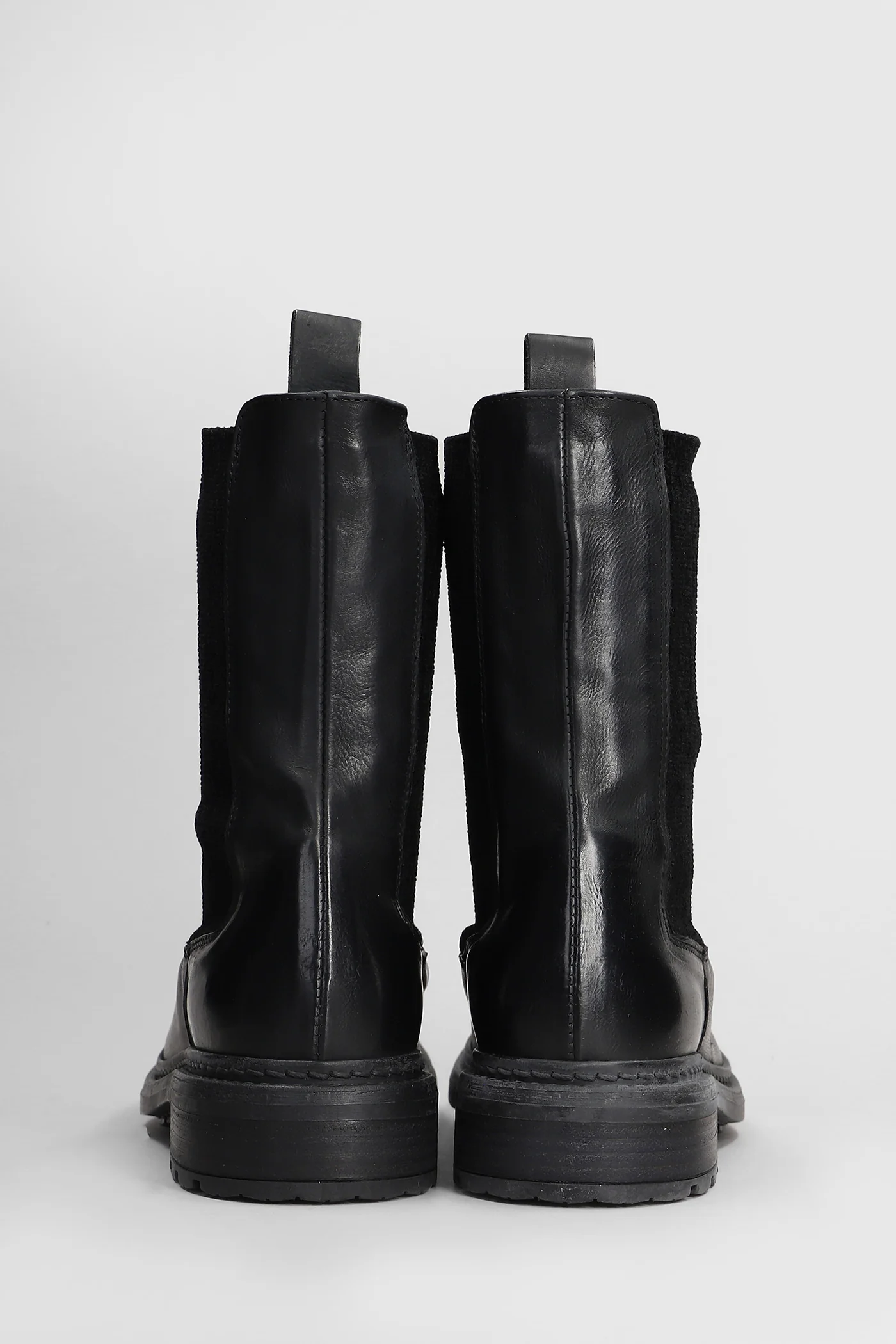 Combat boots in black leather - Image 4