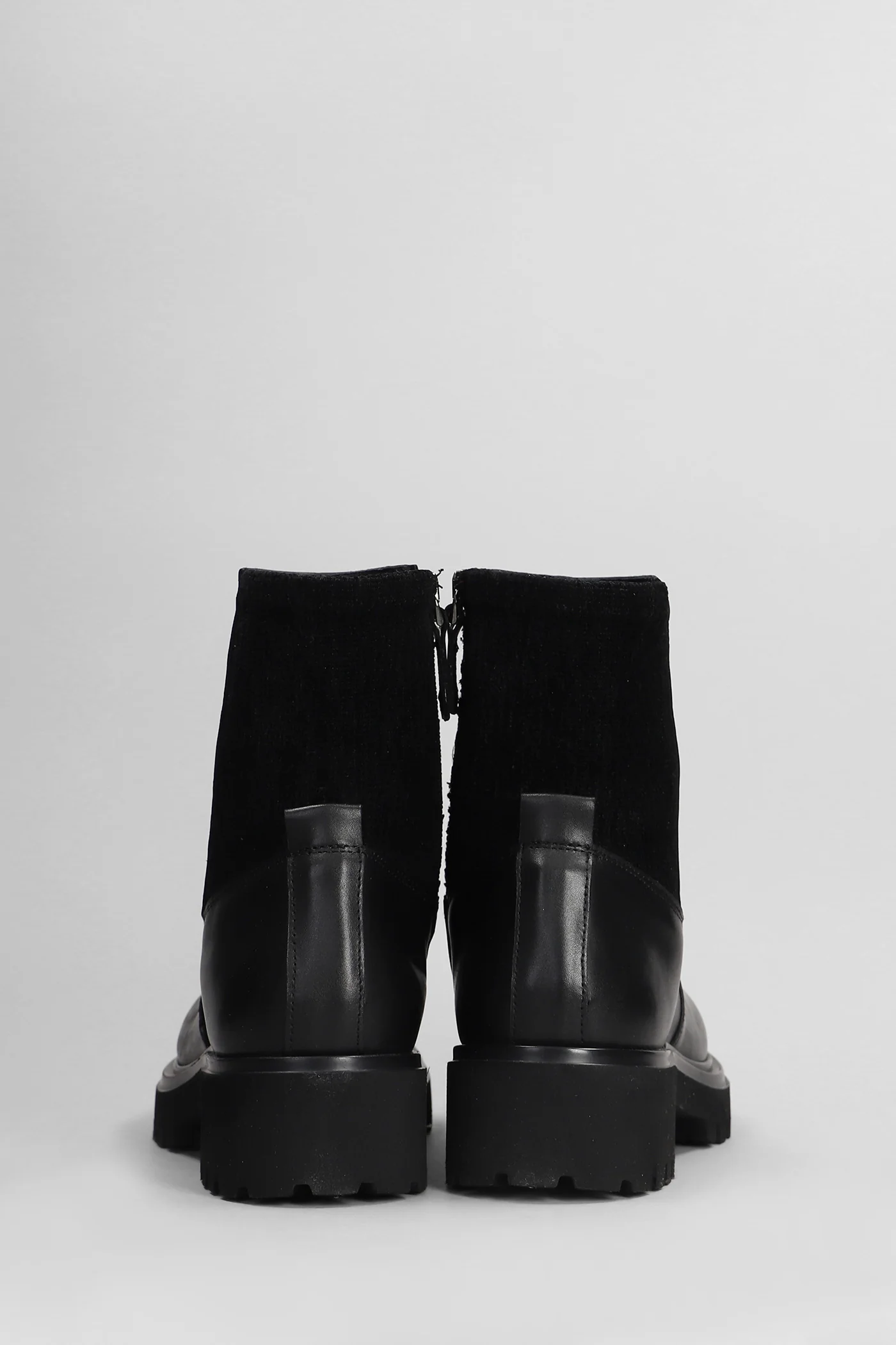 Combat boots in black suede and leather - Image 4