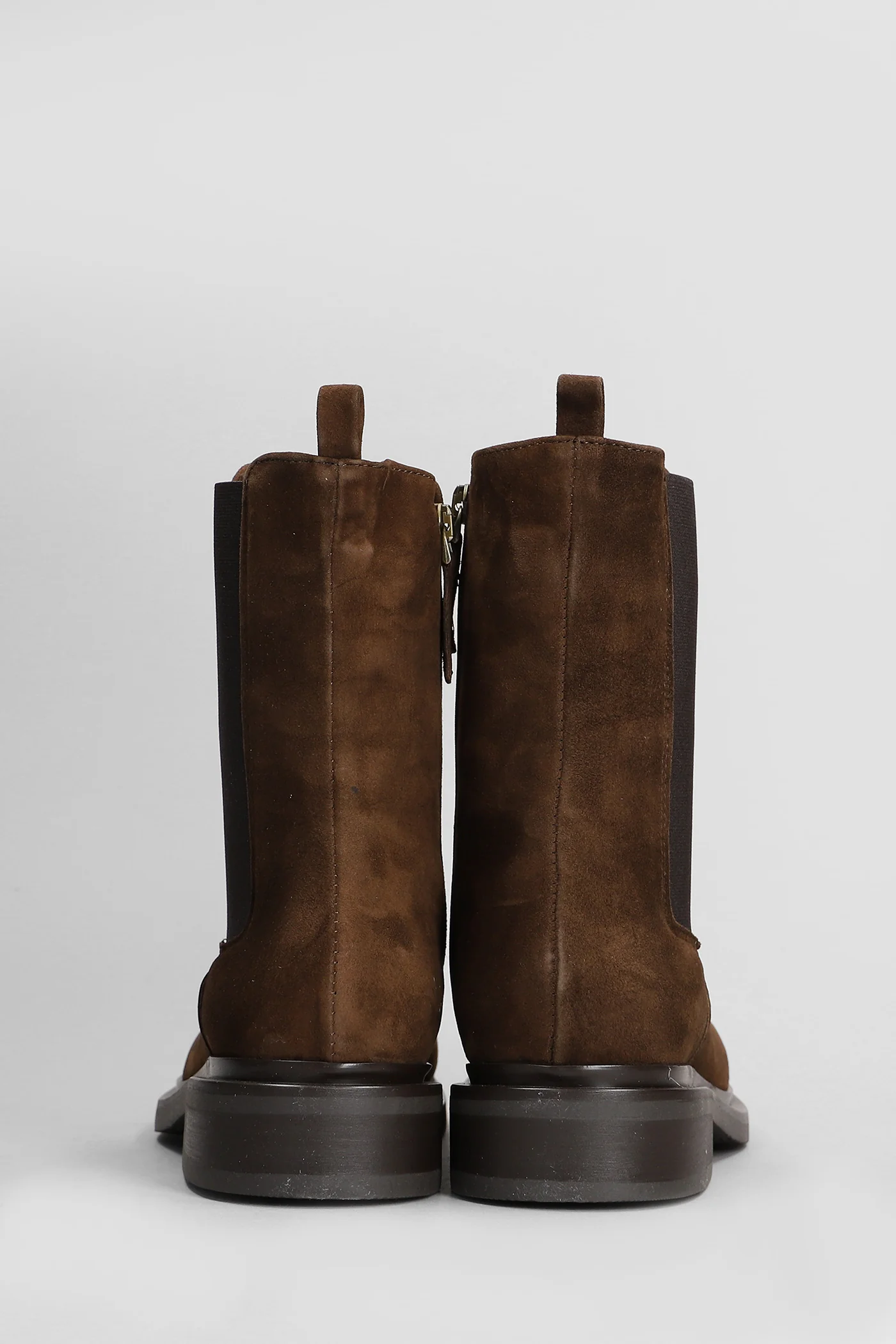 Combat boots in brown suede - Image 3
