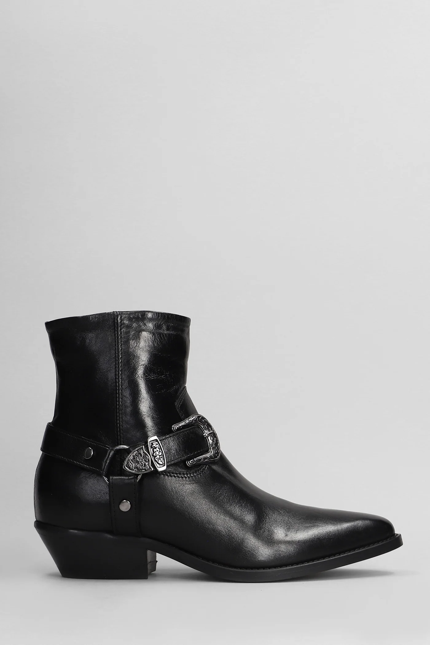 High heels Ankle boots in black leather