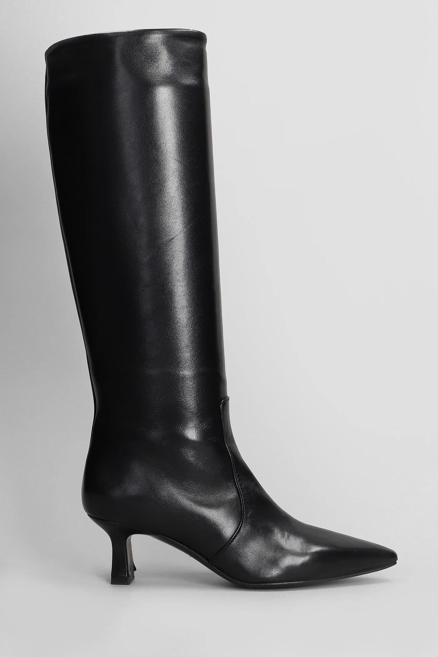 High heels Ankle boots in black leather