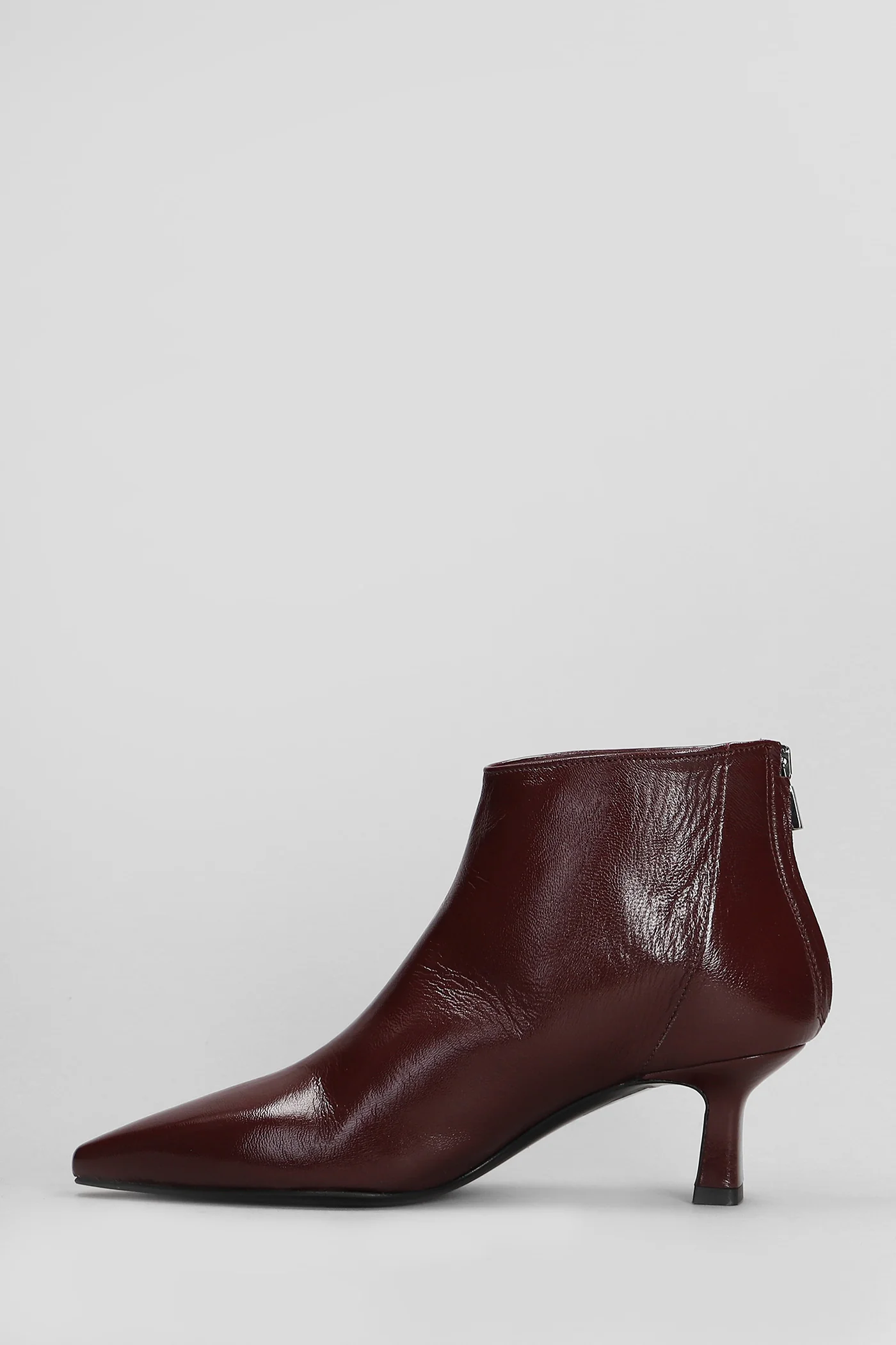 High heels Ankle boots in bordeaux leather - Image 3