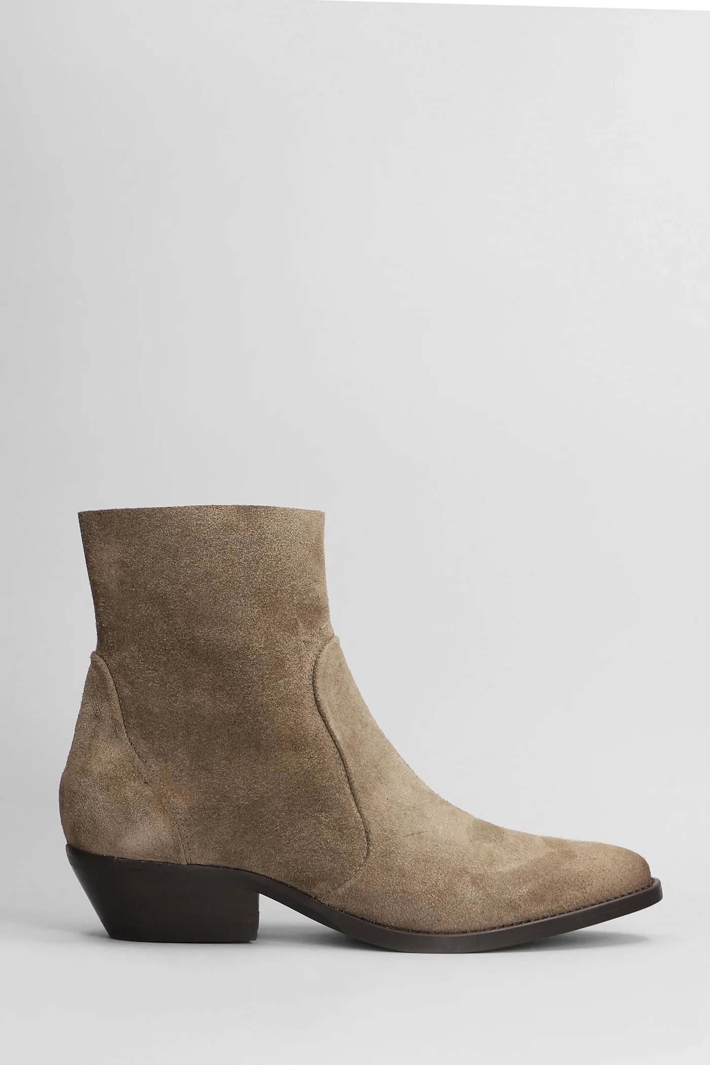High heels Ankle boots in brown suede