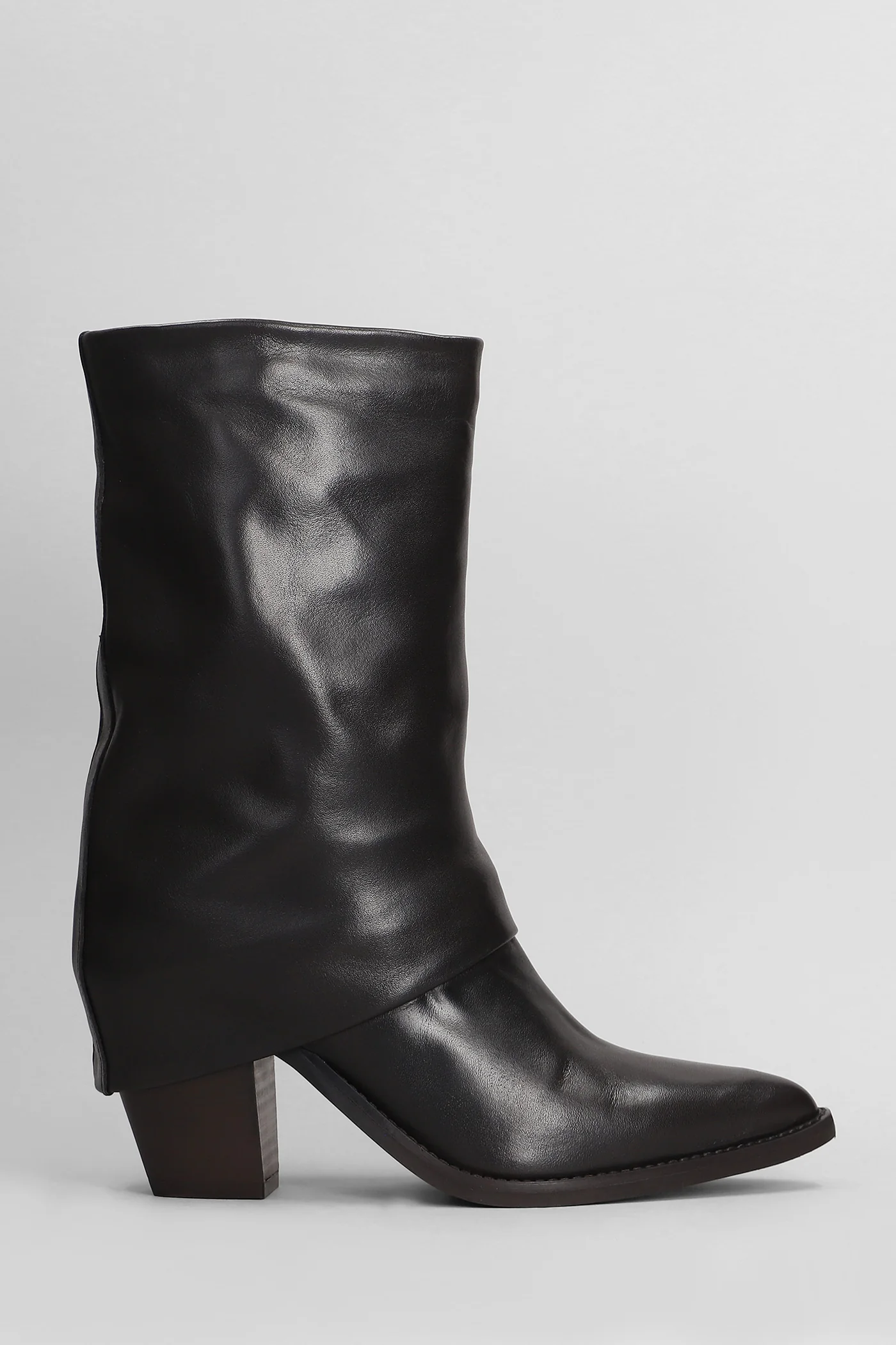 High heels Ankle boots in dark brown leather