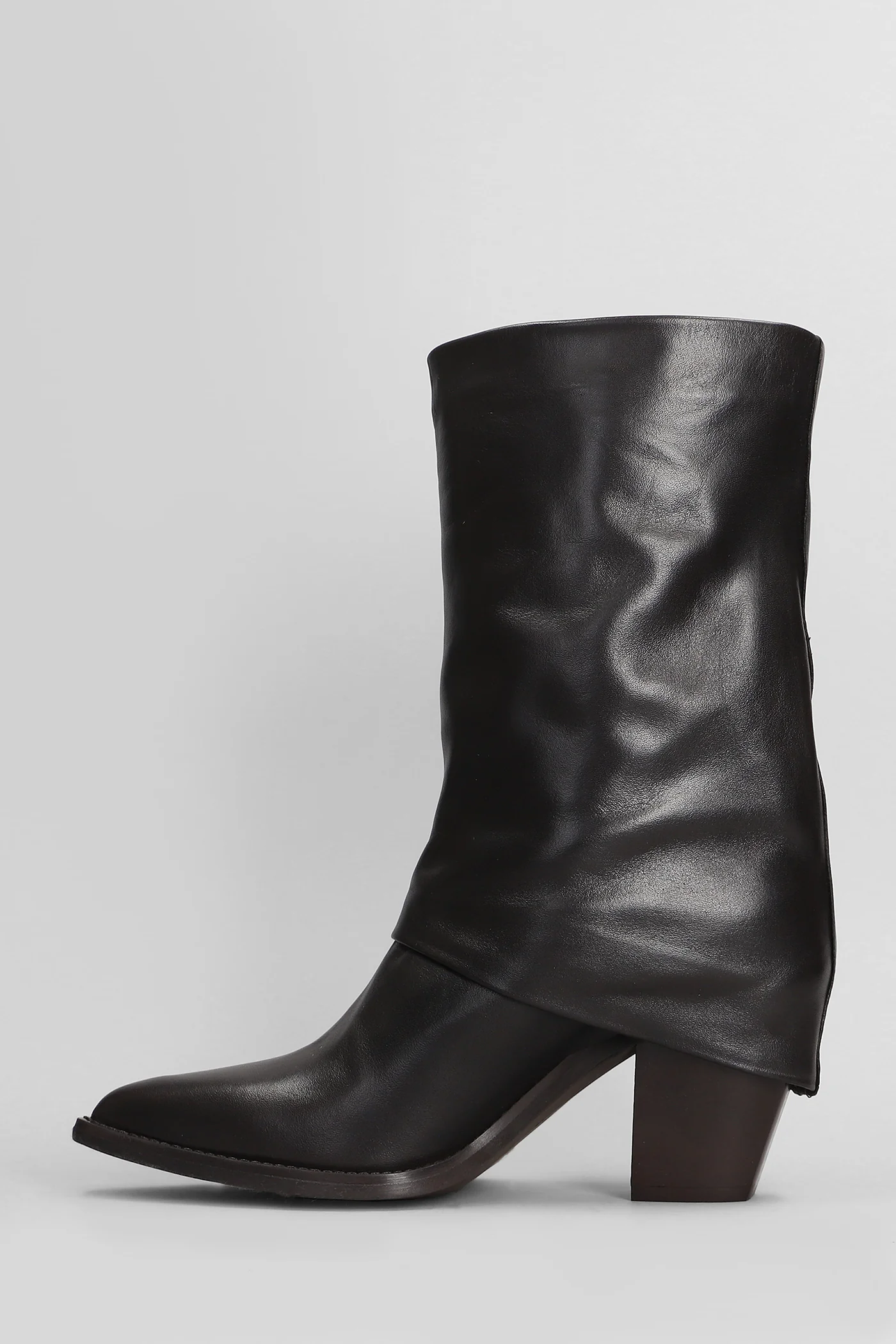 High heels Ankle boots in dark brown leather - Image 3