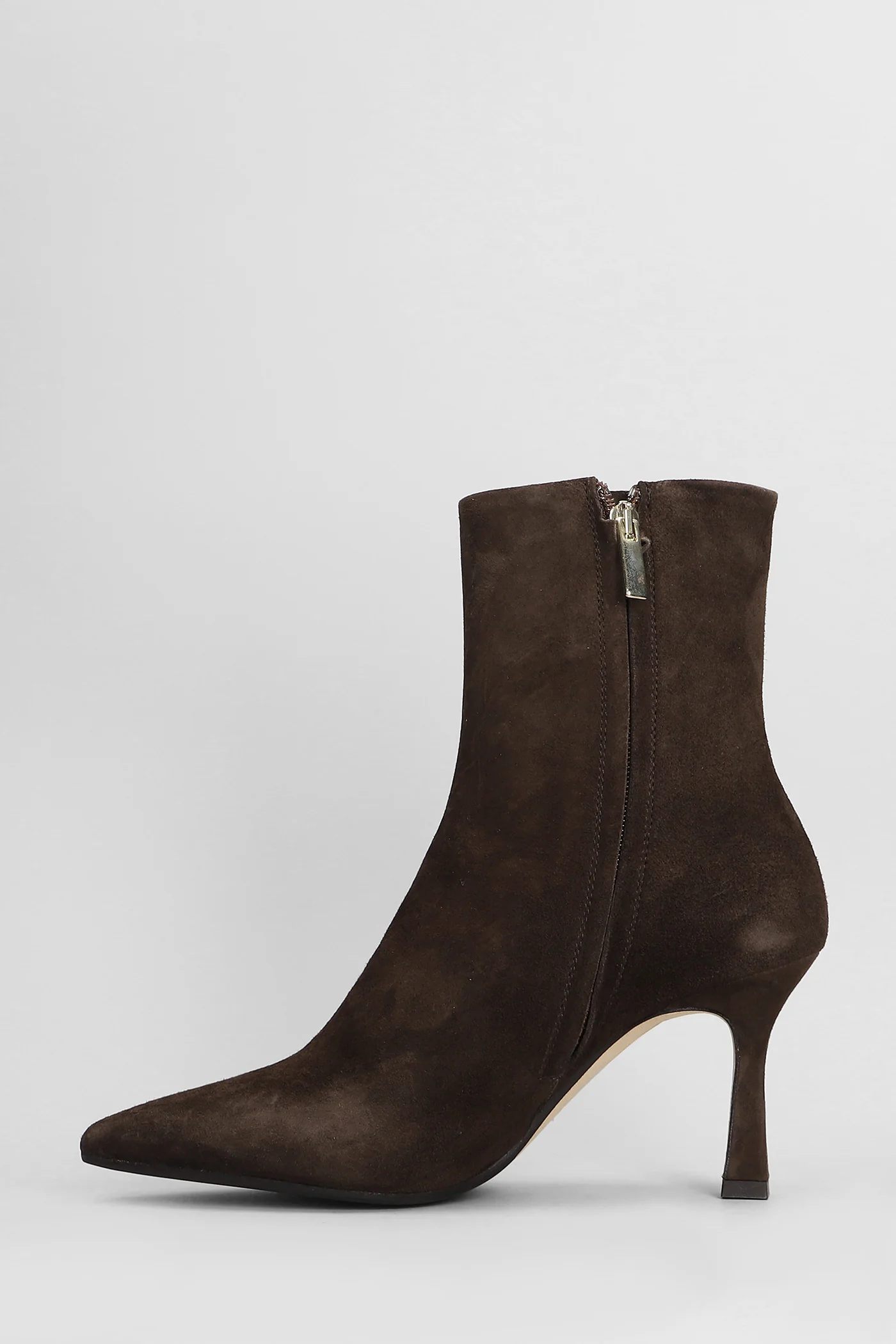 High heels Ankle boots in dark brown suede - Image 3